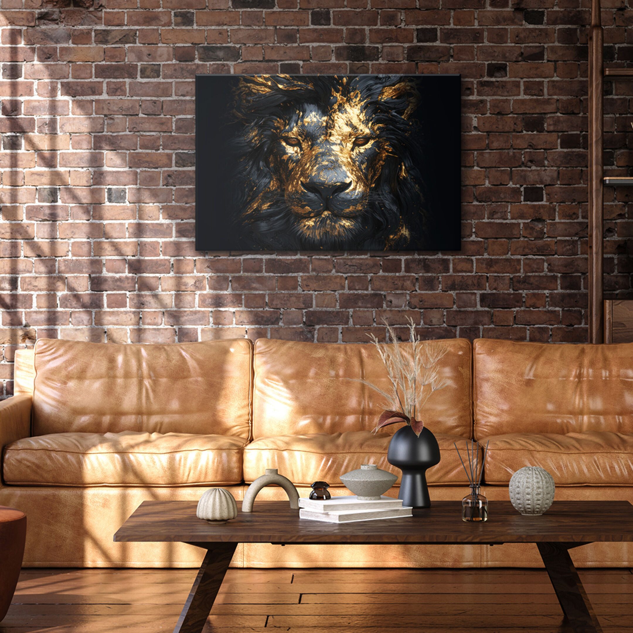 LUMASOUL Leinwandbild Tier Motiv - Bilder 90x60 cm Tier Schwarz, Modern, Mo günstig online kaufen