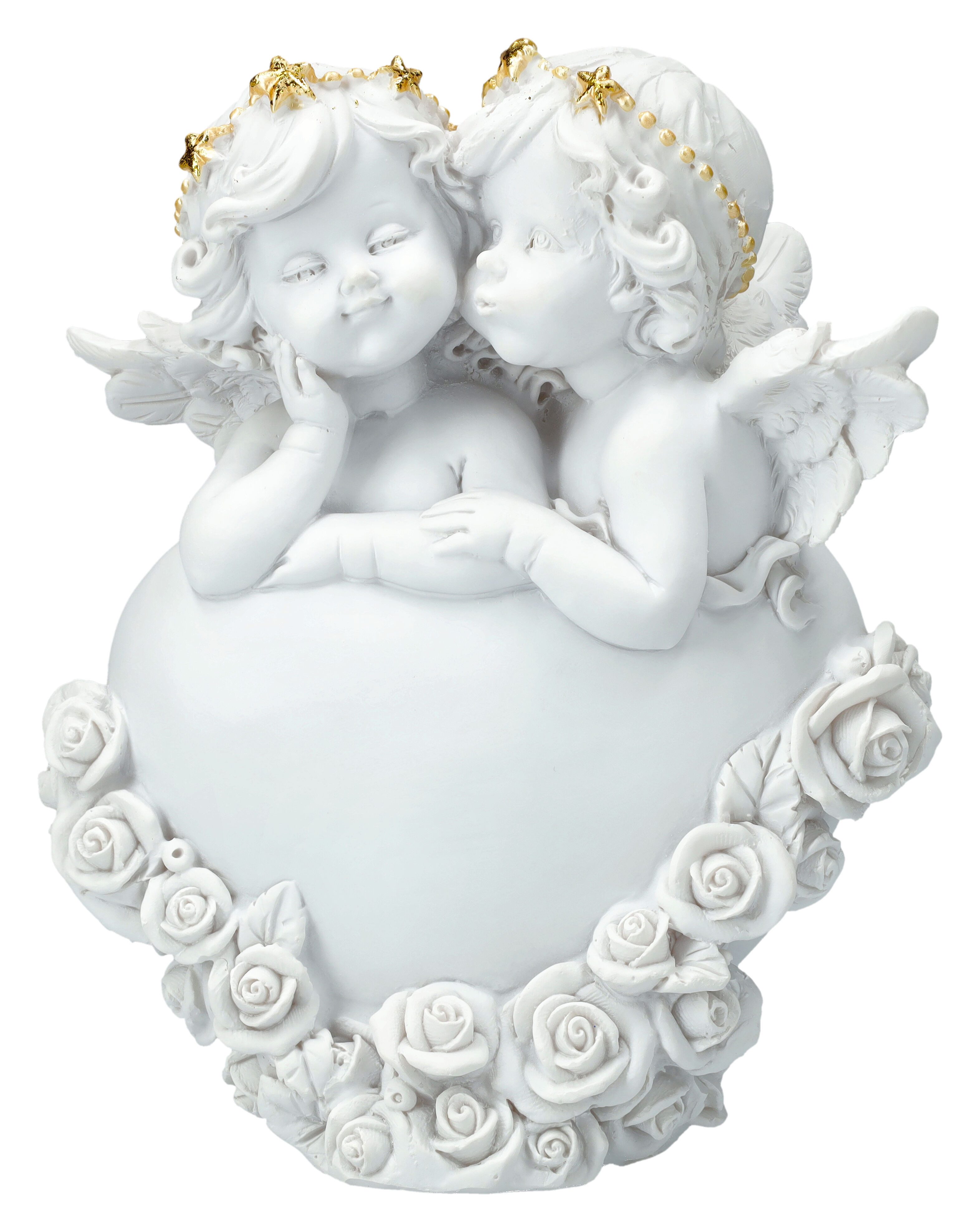 Figuren Shop GmbH Fantasy-Figur Engel Figur - Putten mit Herz "Bussi" - Fantasy Dekoration Engelfigur