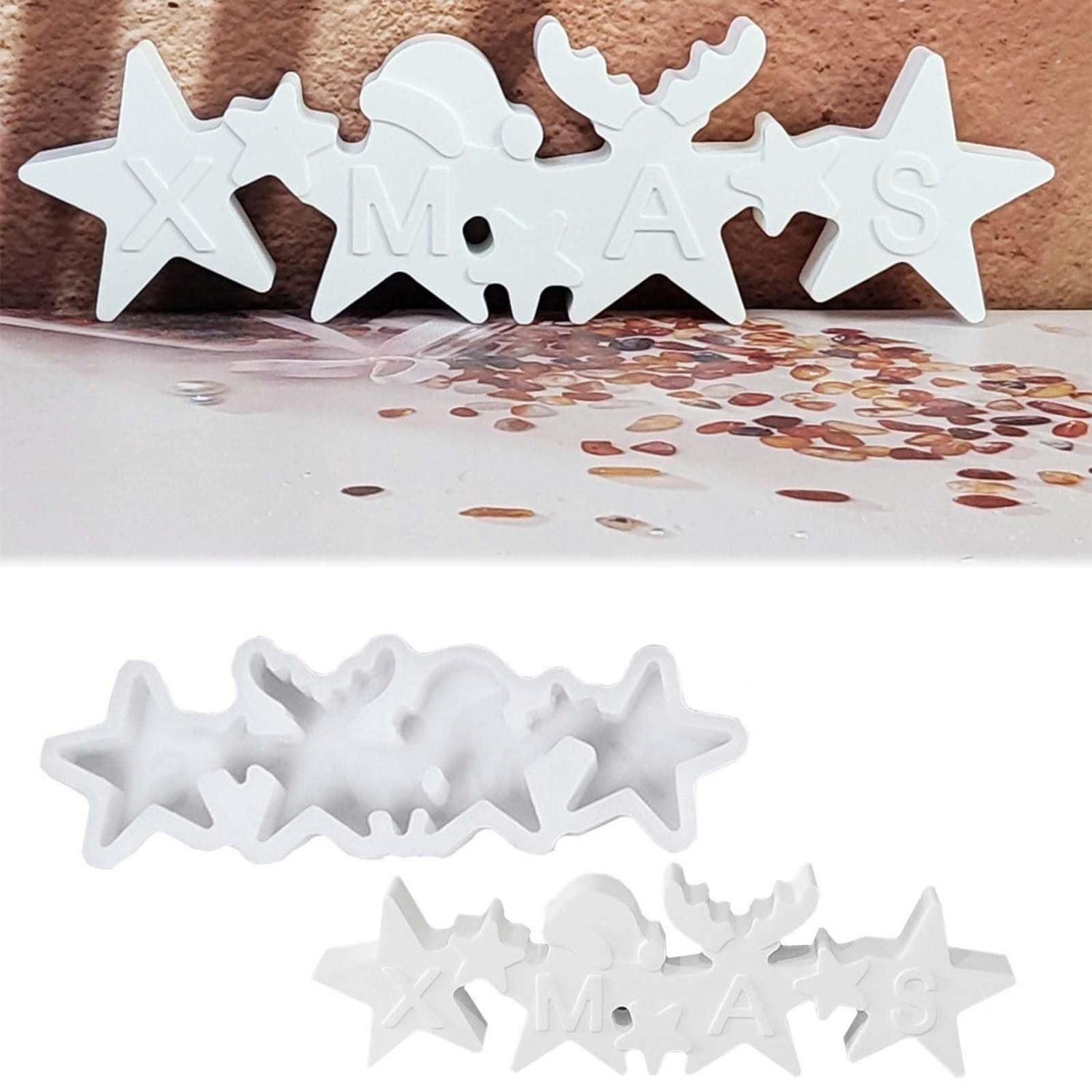 LuxusKollektion Silikonform Silikonform Stern Gießform Weihnachten Kerzenständer 4 Sterne, (1-tlg)