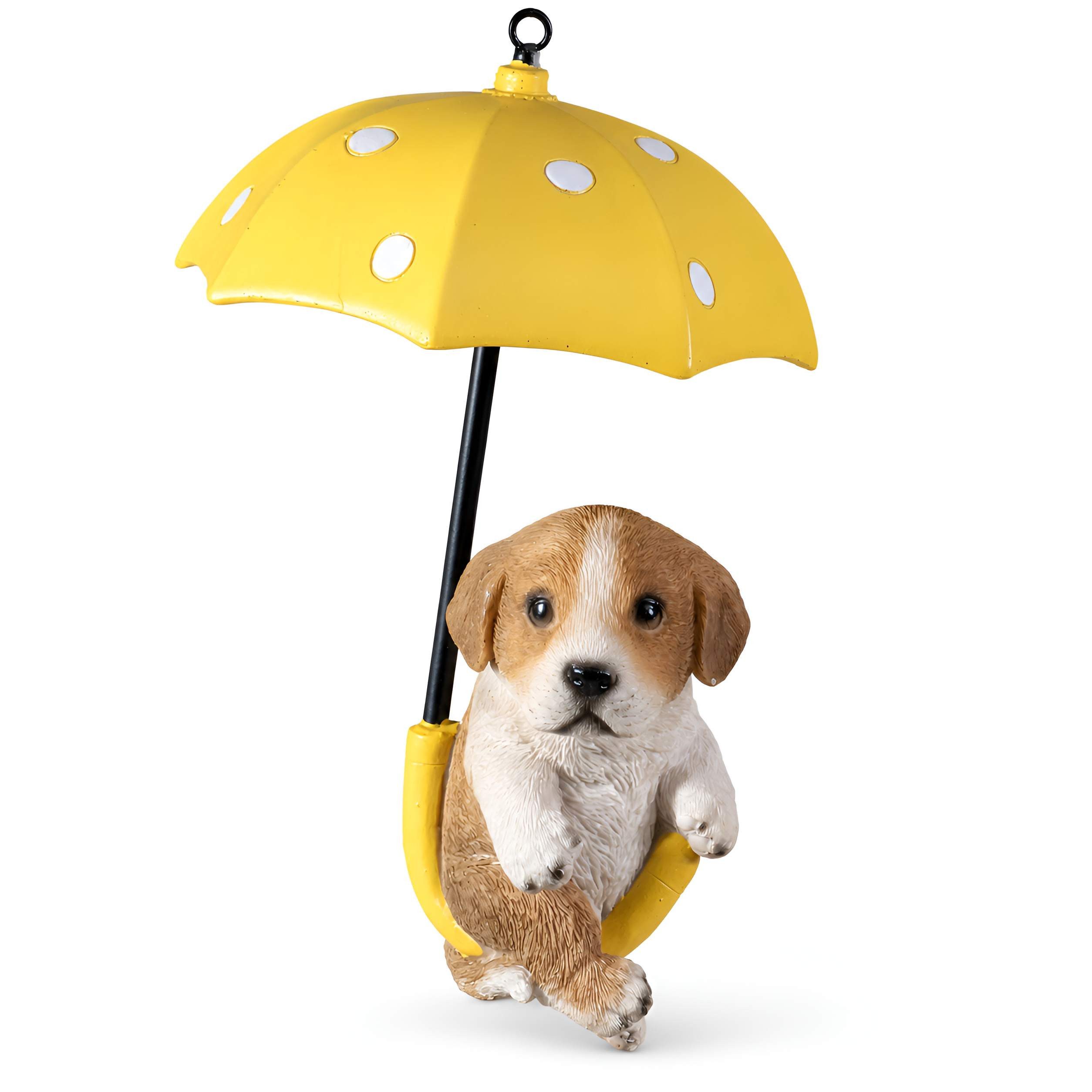 colourliving Tierfigur Hängedeko mit Regenschirm – Fenster- & Gartendeko mit Hund oder Biene (1 St), 3 liebevolle Motive zur Auswahl