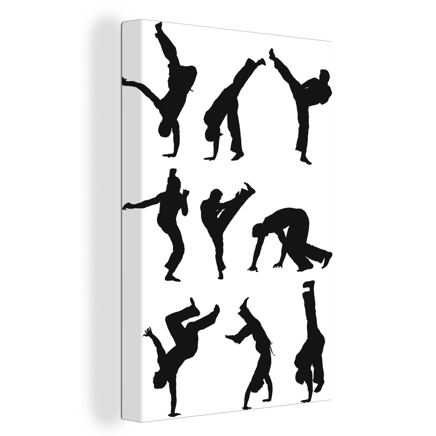 OneMillionCanvasses® Leinwandbild Mann spielt Capoeira, (1 St), Leinwandbild fertig bespannt inkl. Zackenaufhänger, Gemälde, 20x30 cm