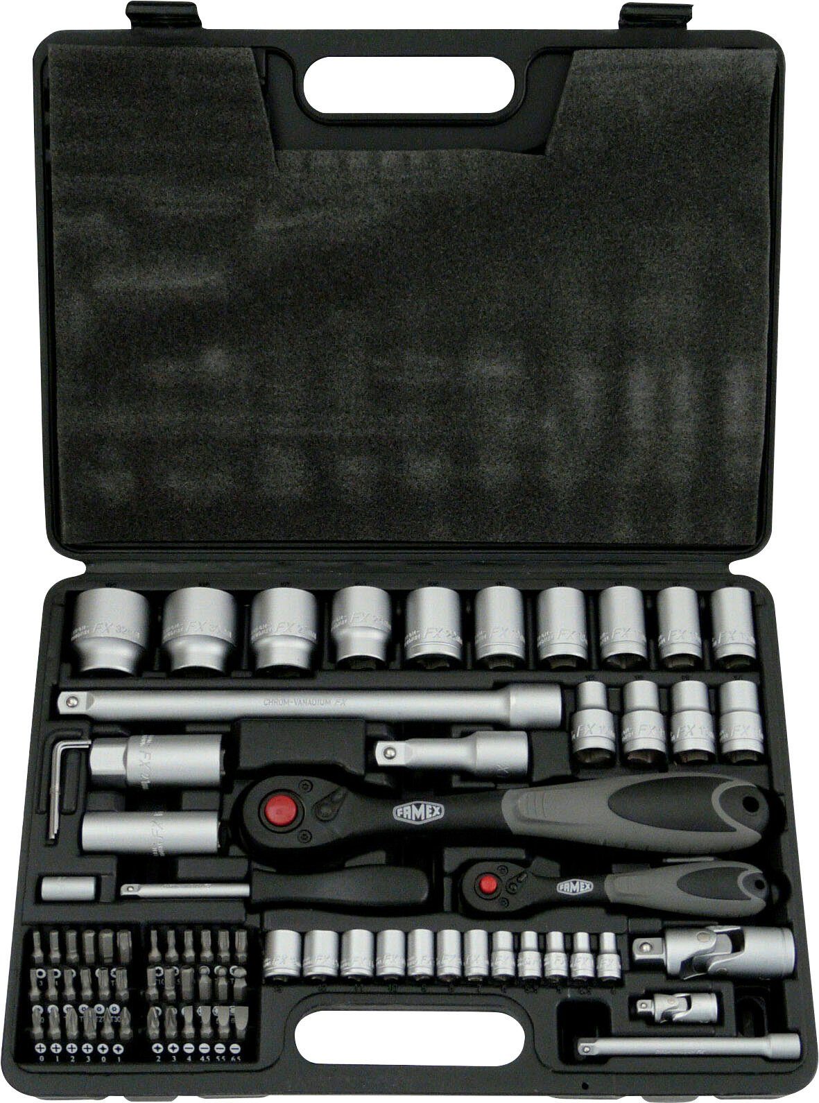 FAMEX Werkzeugset mit Werkzeugkoffer 159-teilig, Werkzeug 744-48