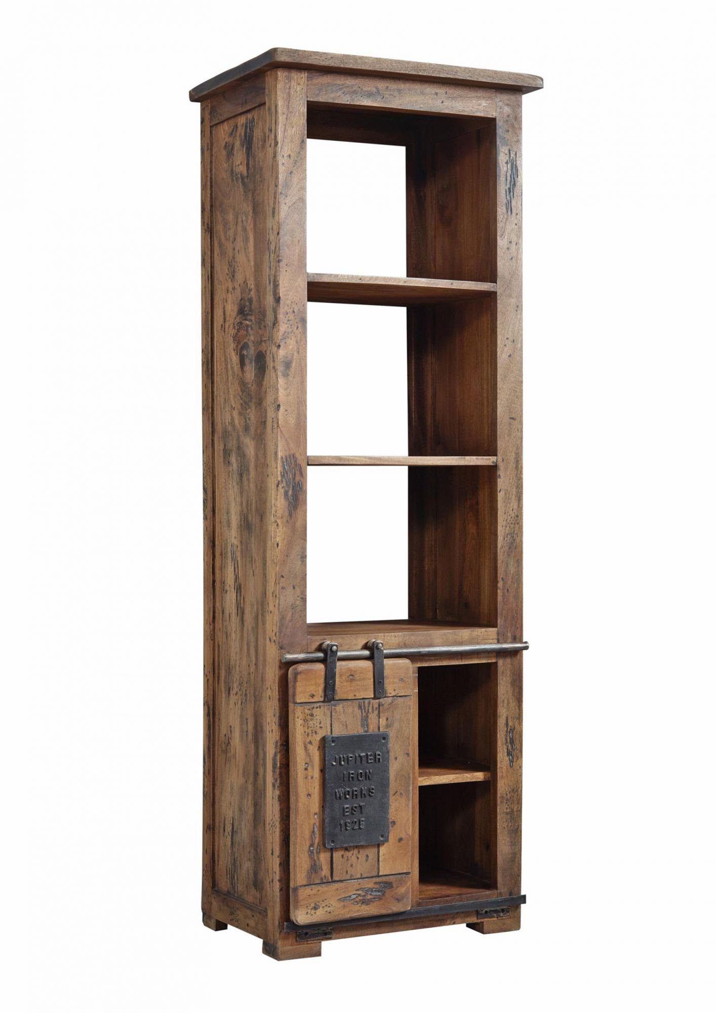 Massivmoebel24 Bücherregal RAILWAY, 1-tlg., Bücherregal Mango 60x41x180 natur lackiert RAILWAY #104