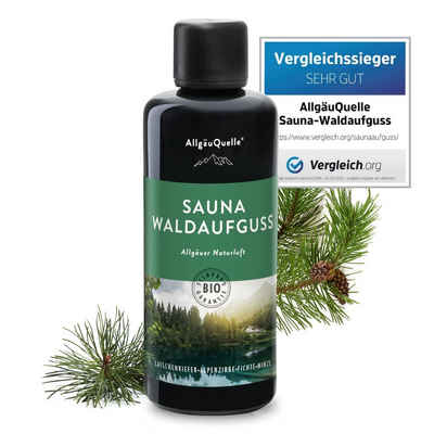 Allgäuquelle Sauna-Aufgussset Bio Saunaaufguss Waldaufguss Saunaduft (1 x 100ml) mit Latschenkiefer, Alpenzirbe, Fichte und Minze