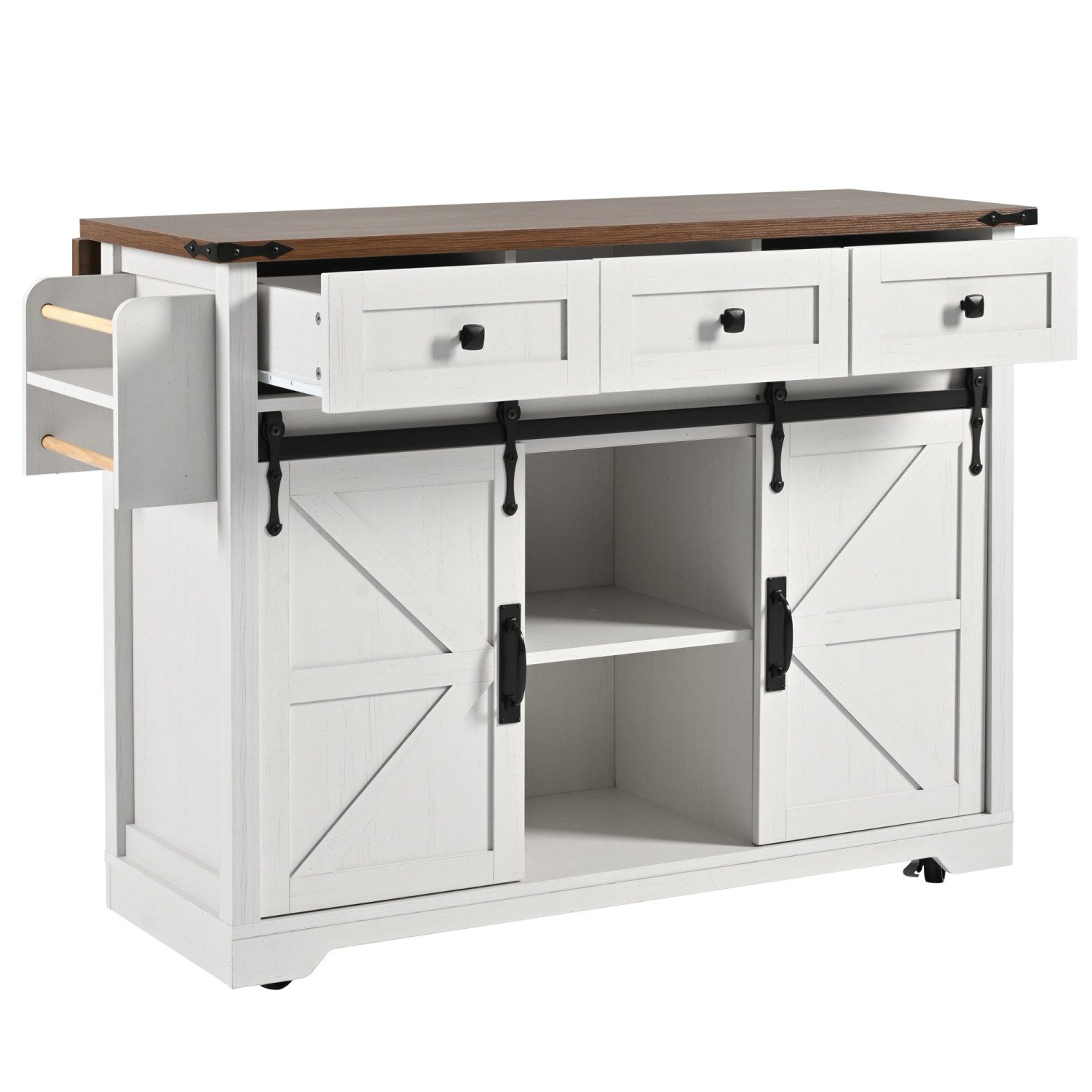 Flieks Küchenwagen mit erweiterbare Arbeitsplatte und Rollen, (1 St), Servi günstig online kaufen