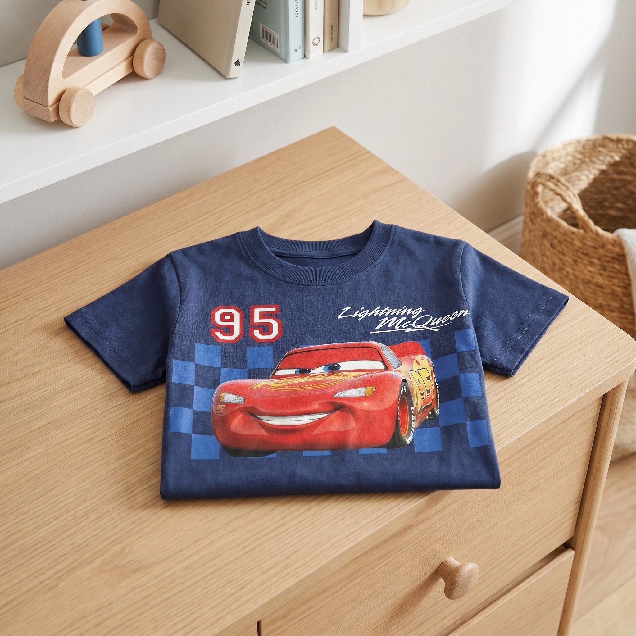 Disney Print-Shirt Disney Cars Lightning McQueen Kinder kurzarm T-Shirt 100% Baumwolle, Gr. 92 bis 116