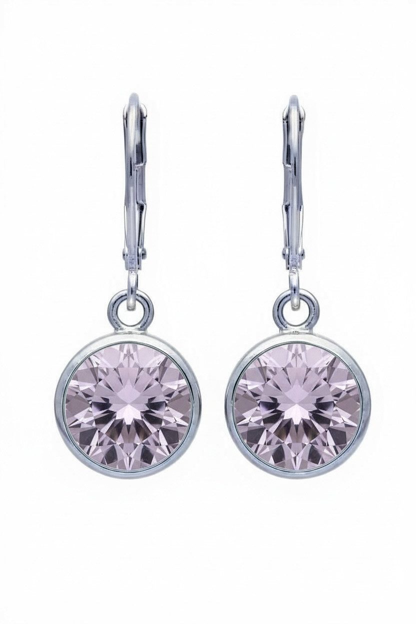 Karisma Schmuck Paar Ohrhänger Damen Silber 925 Ohrringe Ohrhänger Zirkonia 10mm, Steine Klipverschluss