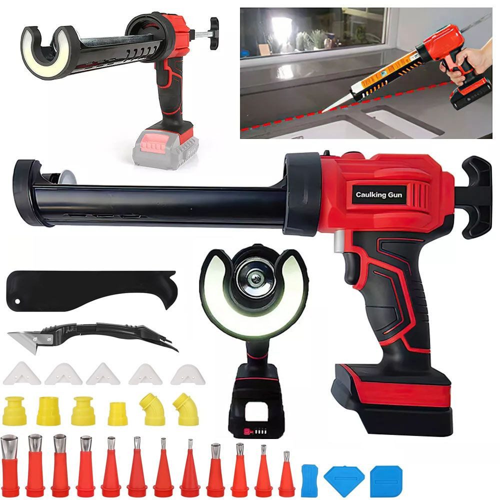 VIVIHEYDAY Kartuschenpistole 18-21V Akku Kartuschenpresse Einstellbare Geschwindigkeit, (Akku Kartuschenpistole Ideal zum Abdichten, Spachteln, Abdichten Anti-Tropf Mechanismus, ohne Akku)