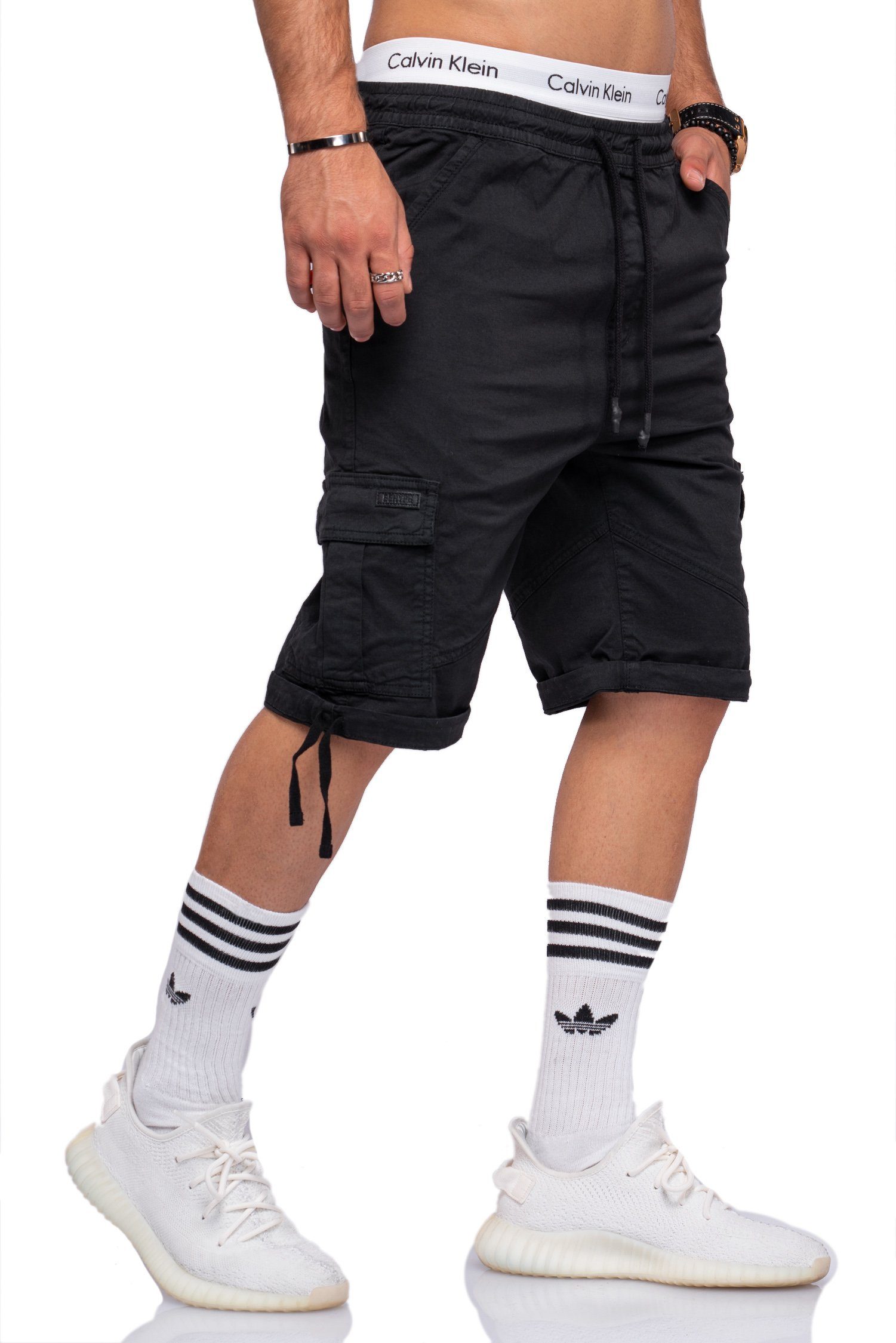 schwarz mit ADRIANO seitlichen Shorts behype Taschen