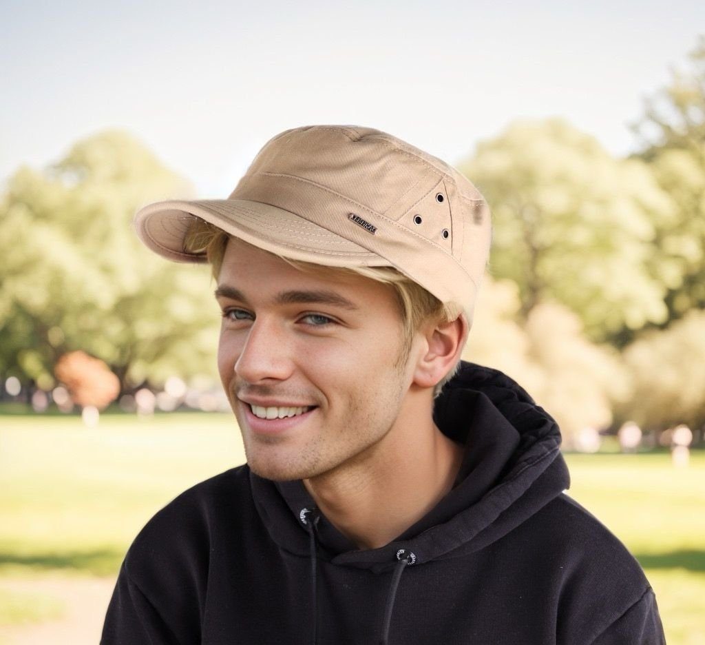 MIRROSI Army Cap Military Cap aus reinem Baumwolle mit Shirm (Outdoor Cap, Feldmütze, Kappe) Atmungsaktiv, Einheitsgröße, Unisex, Damen Herren – Bild 4 von 5