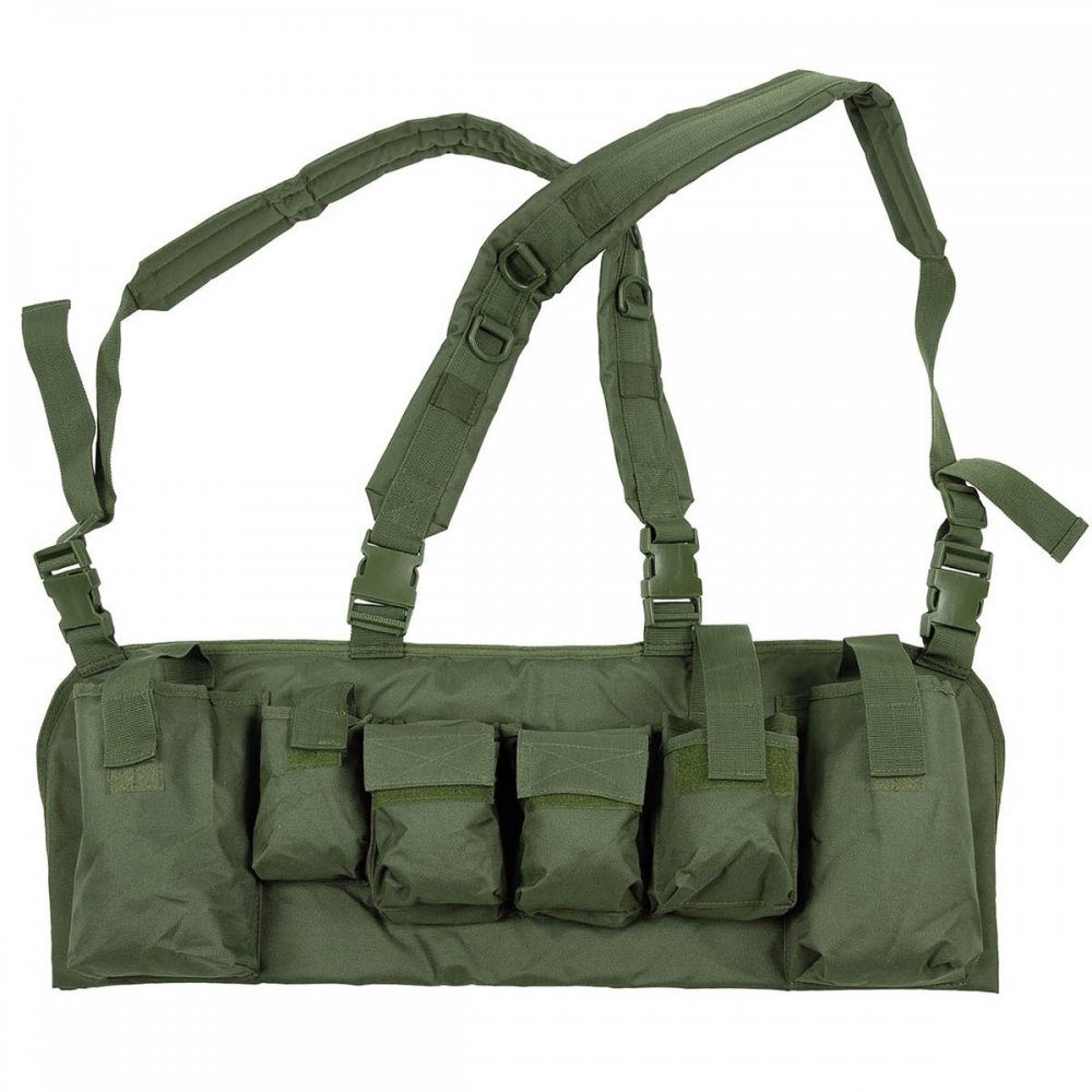 MFH Jagdweste Chest Rig, 9 Taschen, oliv