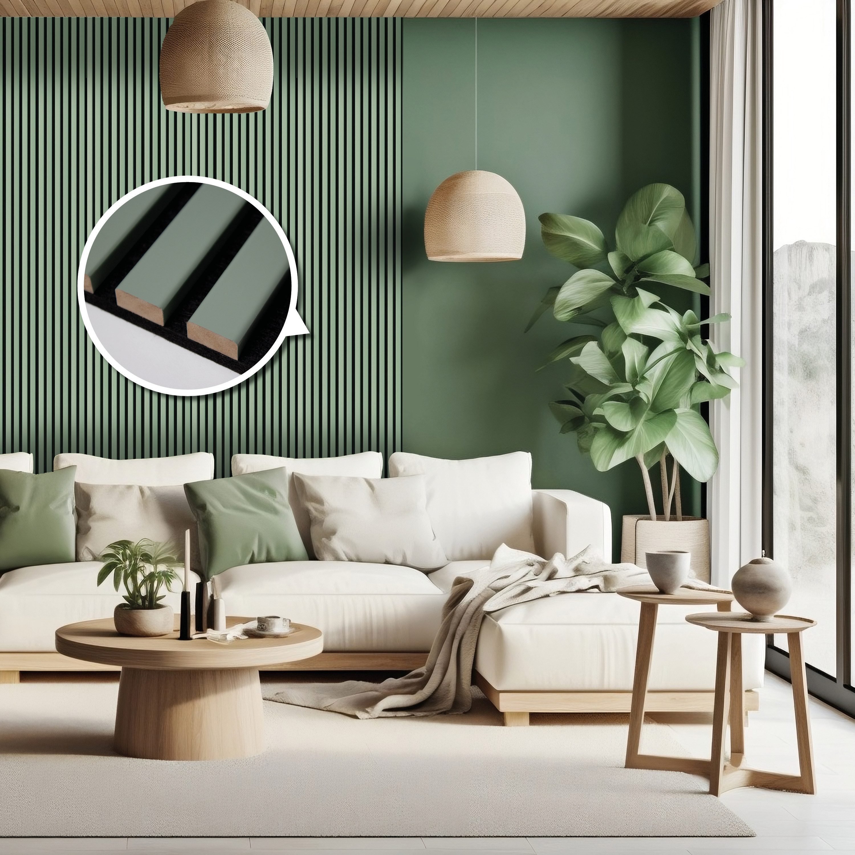 Kaiser plastic Wandpaneel Holz Akustikpaneele - Wandverkleidung, Lamellenwand, (1-tlg) in verschiedenen Größen, 3D Wandverkleidung, Schalldämmung