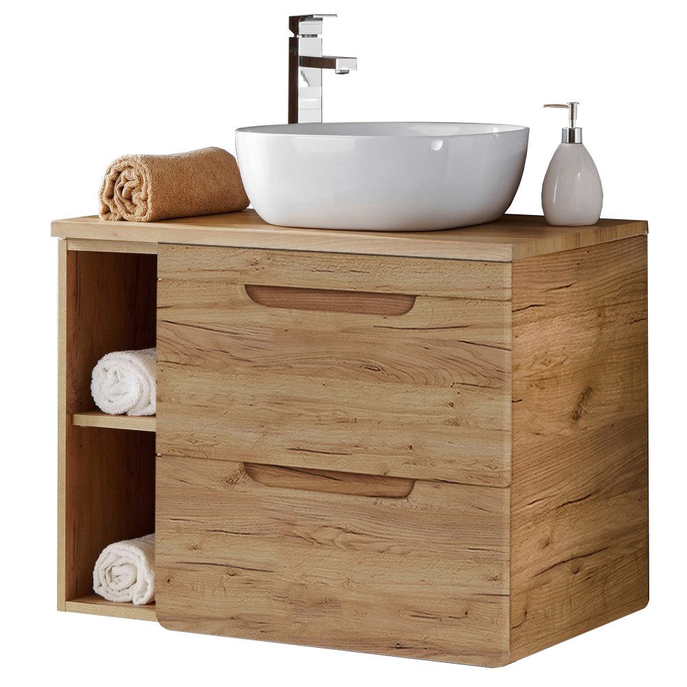 Lomadox Waschbeckenschrank LUTON-56-CRAFT unterschrank 81 cm günstig online kaufen