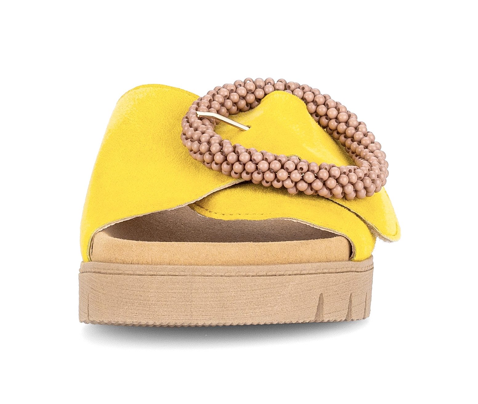 Gabor Pantolette, Plateau, Sommerschuh, Schlappen mit Zierperlen an der Zierschnalle