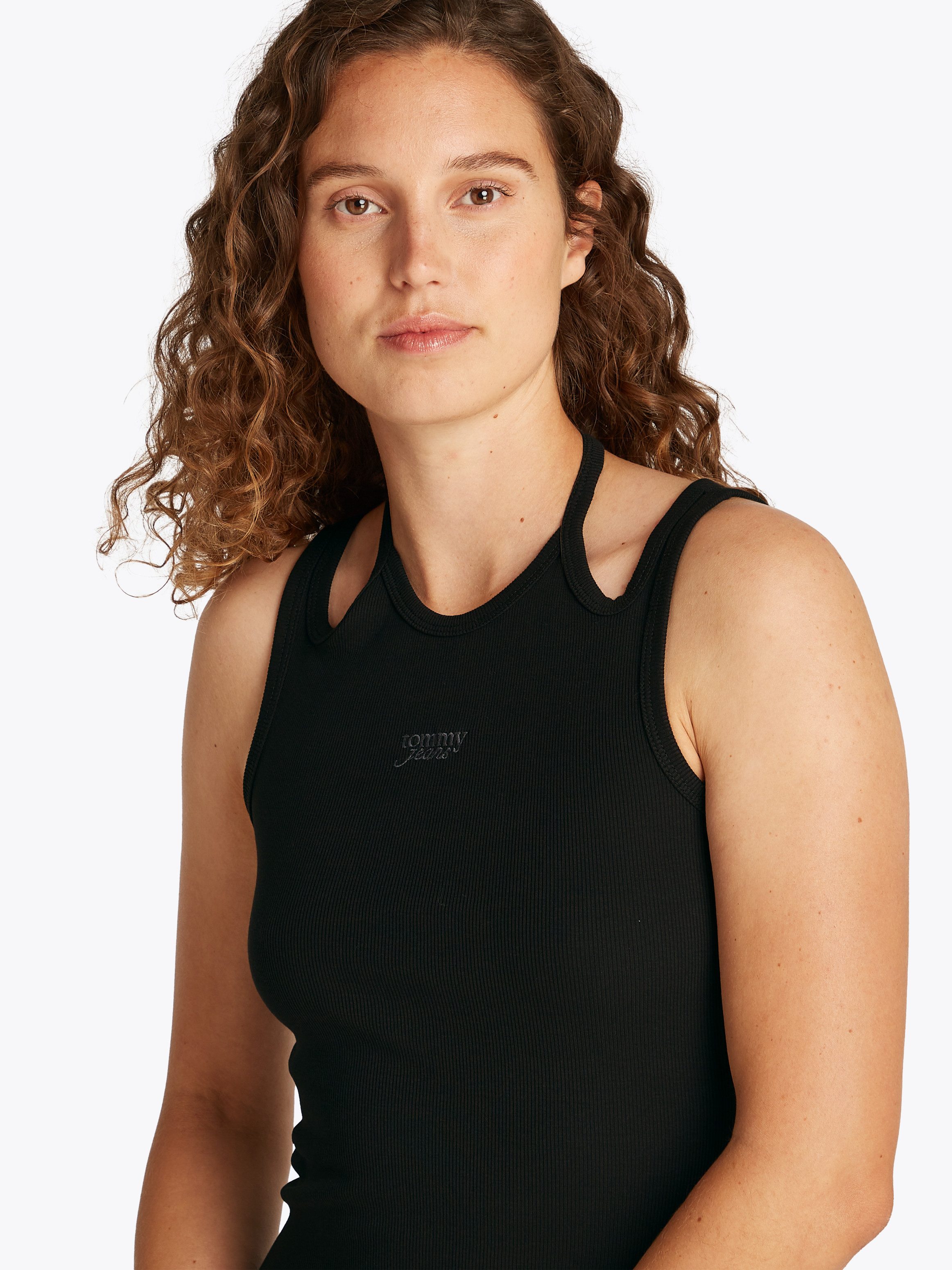 Tommy Jeans Minikleid TJW TIE DETAIL GMD SCRIPT DRESS mit Bindeband, Logost günstig online kaufen