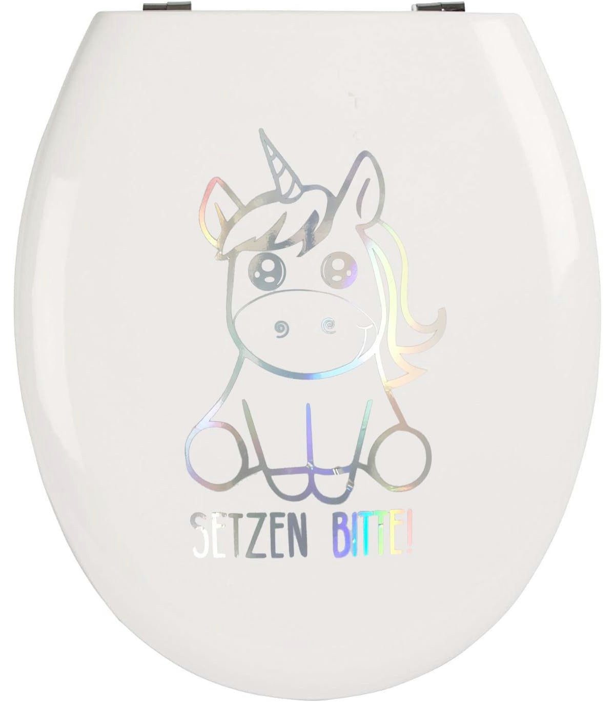 EinhornLiebe Aufkleber WC-Deckel Aufkleber - SETZEN BITTE (25x8cm), (1tlg)