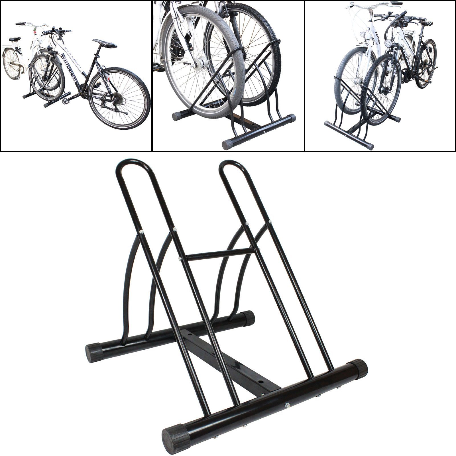 BAYLI Fahrradständer 3 x Fahrrad Wandhalterung schwarz, Fahrradhalter für  die Garage