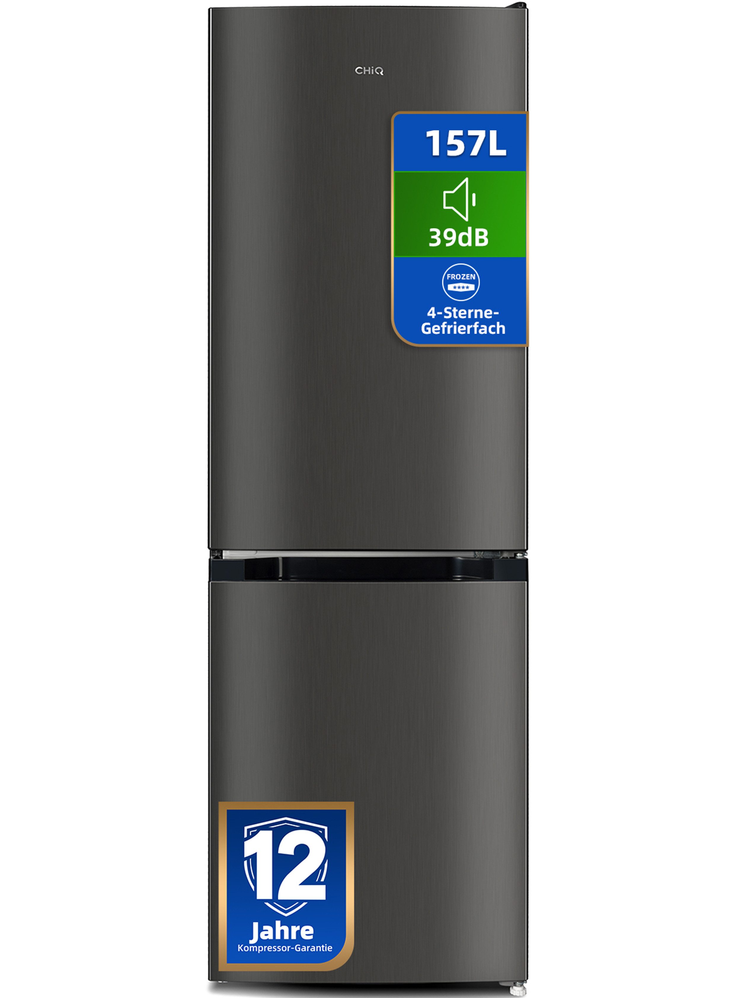 CHiQ Kühl-/Gefrierkombination Low Frost FBM157L42, 144 cm hoch, 47.4 cm breit, 157L Kühlschrank,12 Jahre Garantie auf den Kompressor