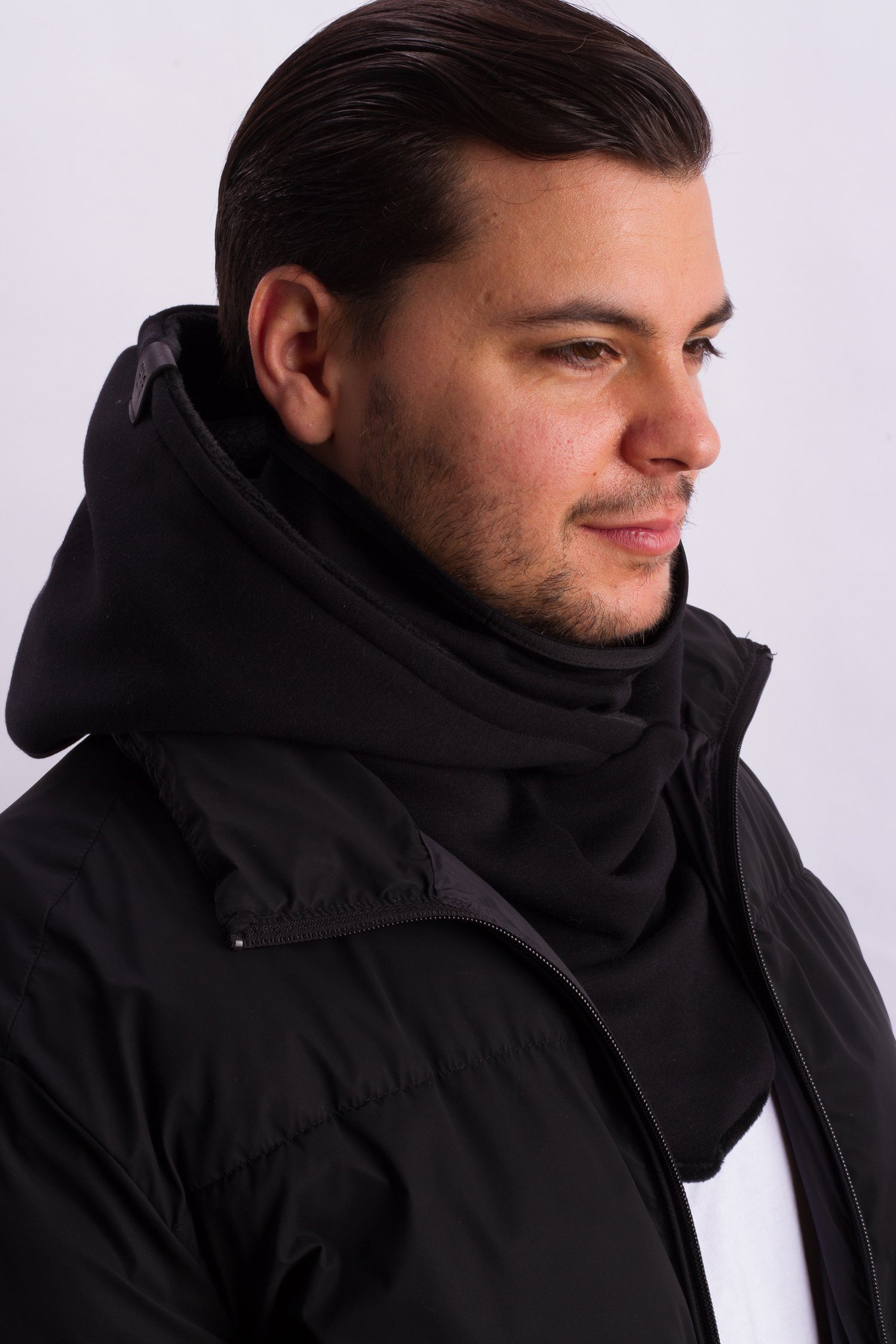 Manufaktur13 Schal Hooded Loop - Kapuzenschal, Schal aus Alpenfleece, mit integriertem Windbreaker – Bild 5 von 5