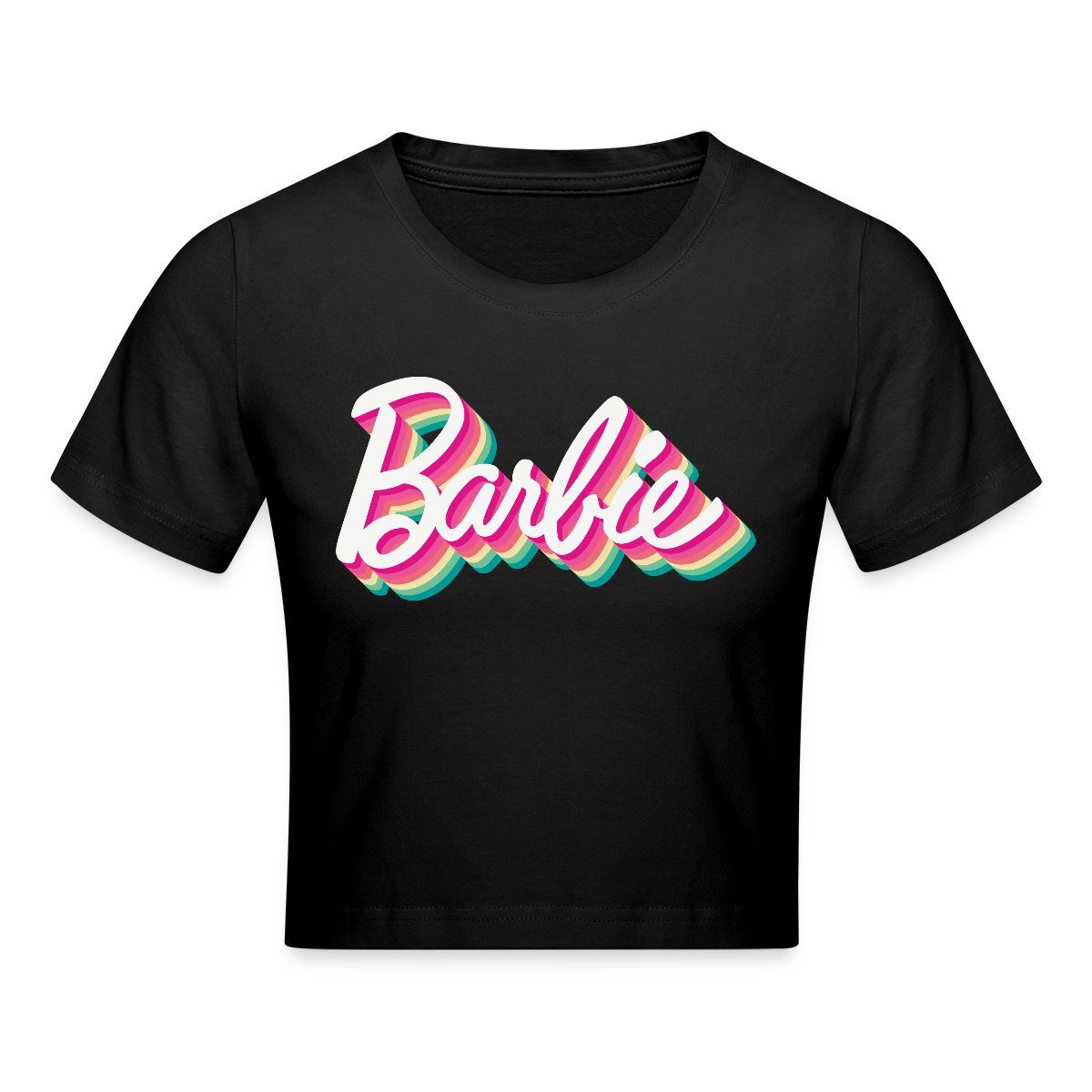 Spreadshirt T-Shirt Barbie Buntes Logo Crop Top (1-tlg)