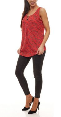 Cheer Blusentop Cheer Blusentop schöne Damen Sommer-Bluse Freizeit-Bluse mit Schmetterlingen Rot