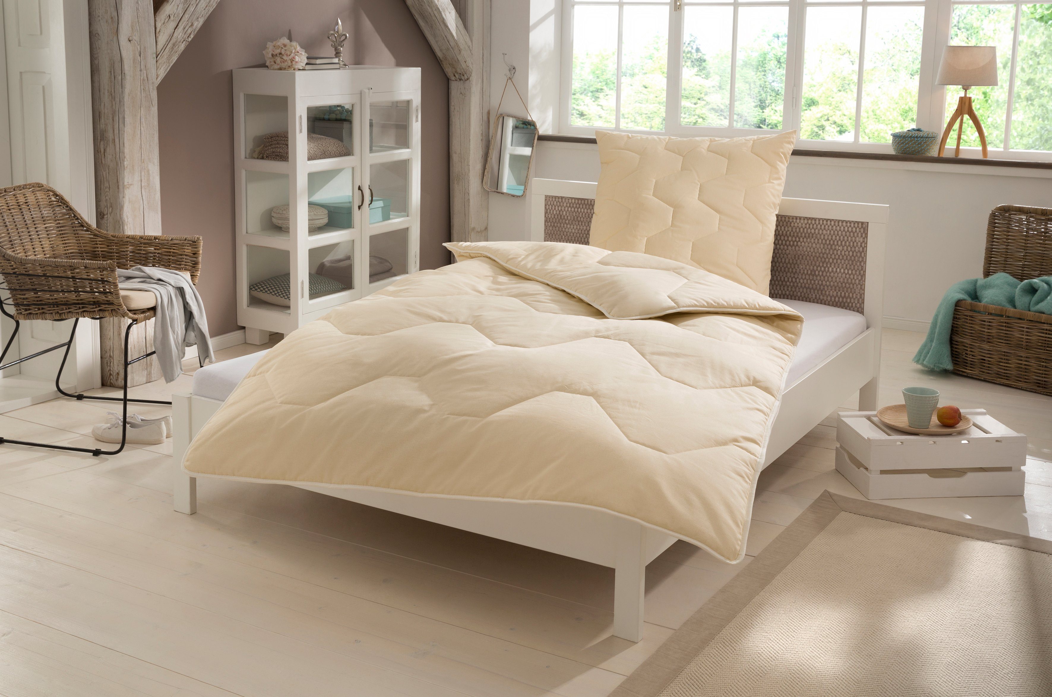 Älgdröm Naturfaserbettdecke + Kopfkissen Bettdecke 135x200 cm, Decke mit na günstig online kaufen