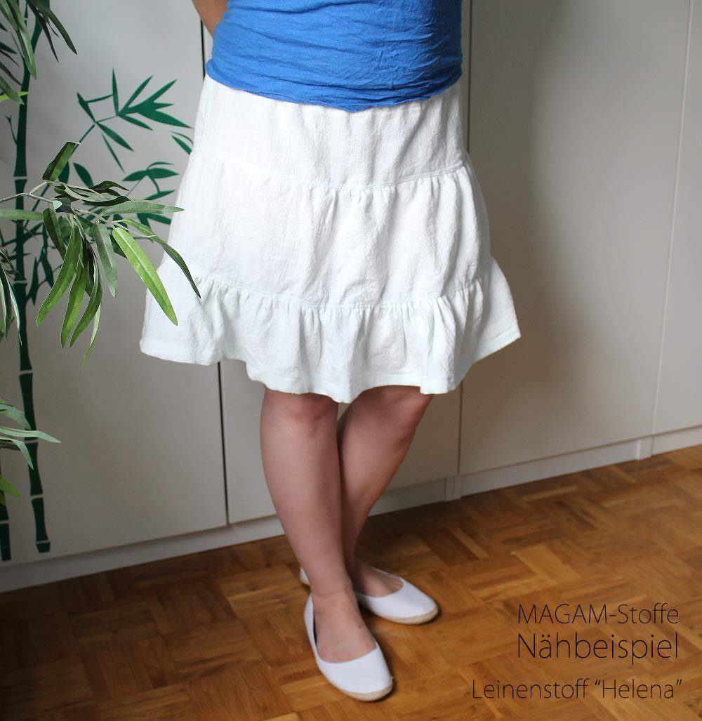 MAGAM-Stoffe Stoff "Helena", Bauern-Leinenstoff aus 100% Leinen ÖKO-TEX Meterware ab 50cm