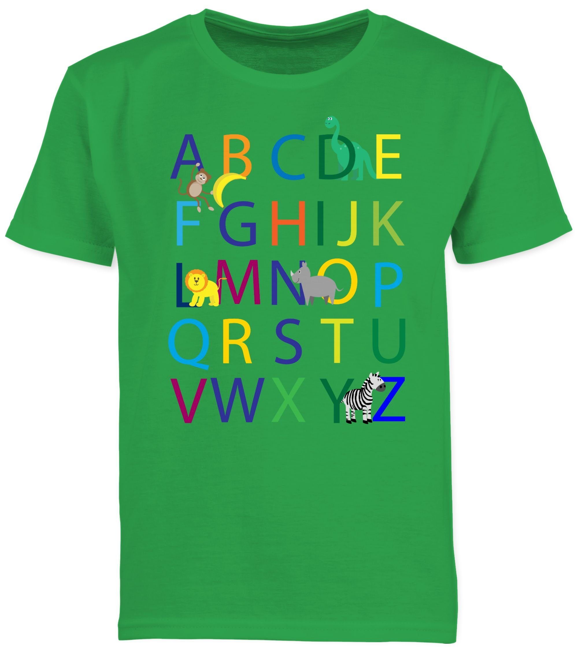 Einschulung Junge Grün Geschenke ABC Einschulung Schulanfang Shirtracer T-Shirt 2