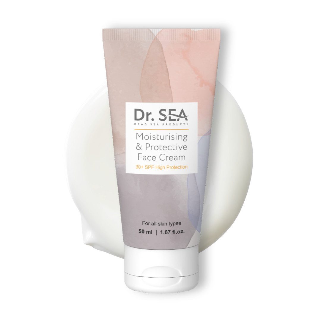 DR. SEA Tagescreme Feuchtigkeitsspendende schützende Gesichtscreme SPF 30, mit Hyaluronsäure Panthenol und Totes Meer Mineralien