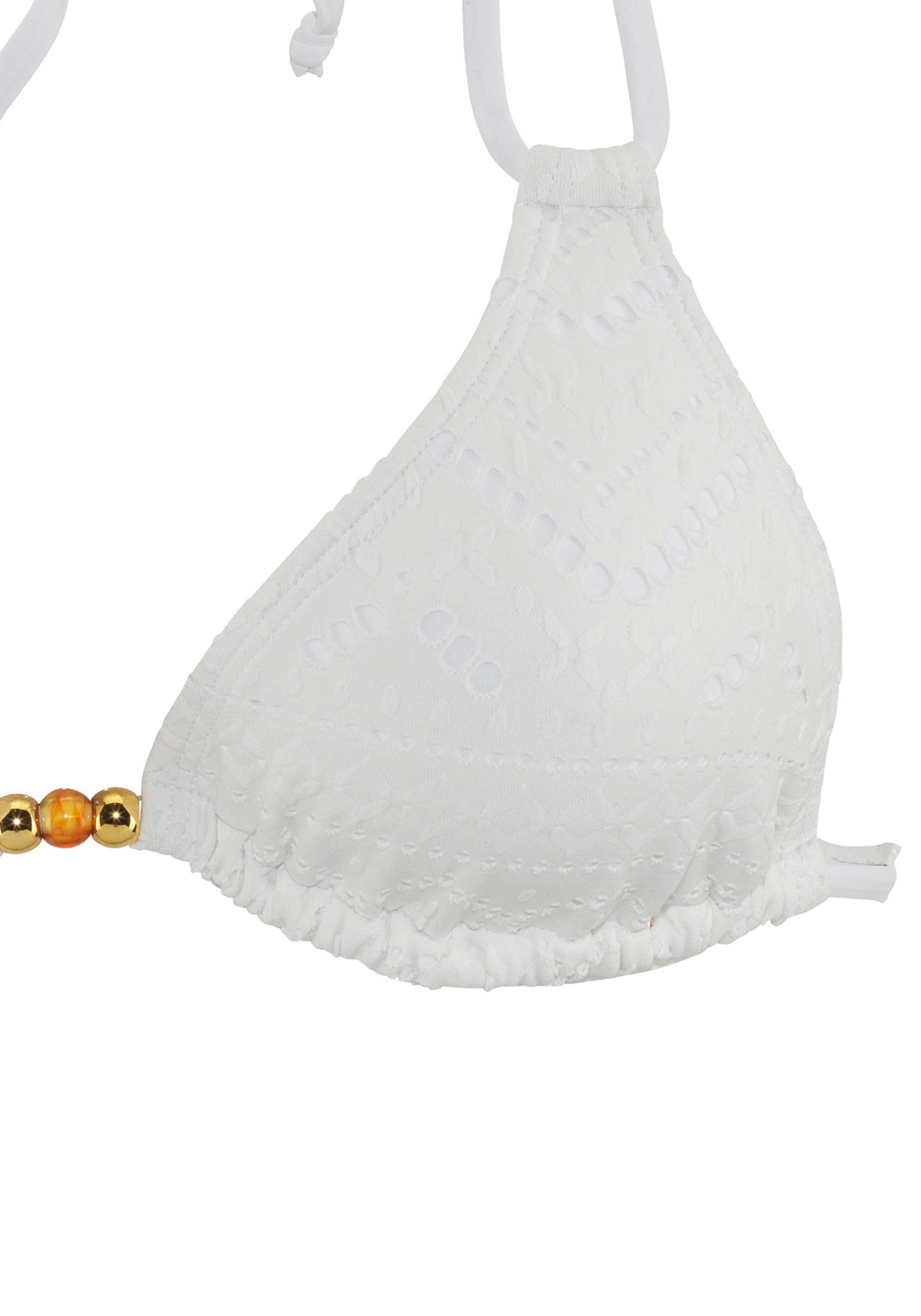 LASCANA Triangel-Bikini-Top Omara, mit Lochstickerei