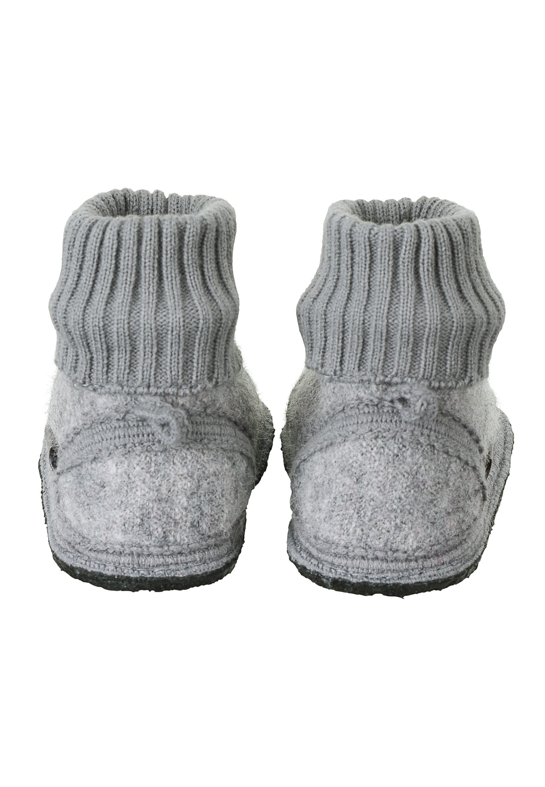 Sterntaler® Hausschuhe Hausschuh Filz-Hausschuhe mit Strickumschlag, Bärmotiv & rutschfester Sohle – Bild 2 von 5