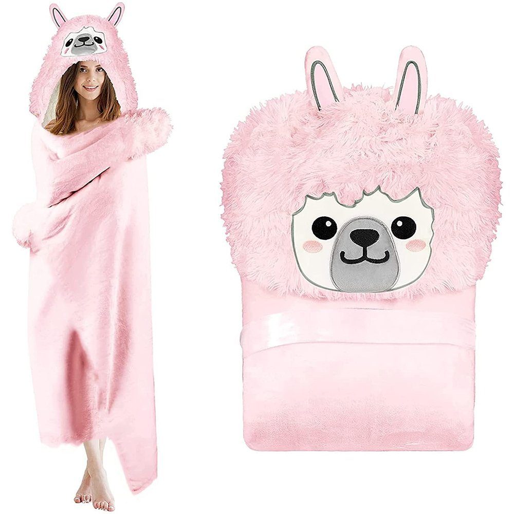 Wohndecke Alpaka Decke, Weich warme Decke Hoodie, Flauschige Flanell Sofade günstig online kaufen