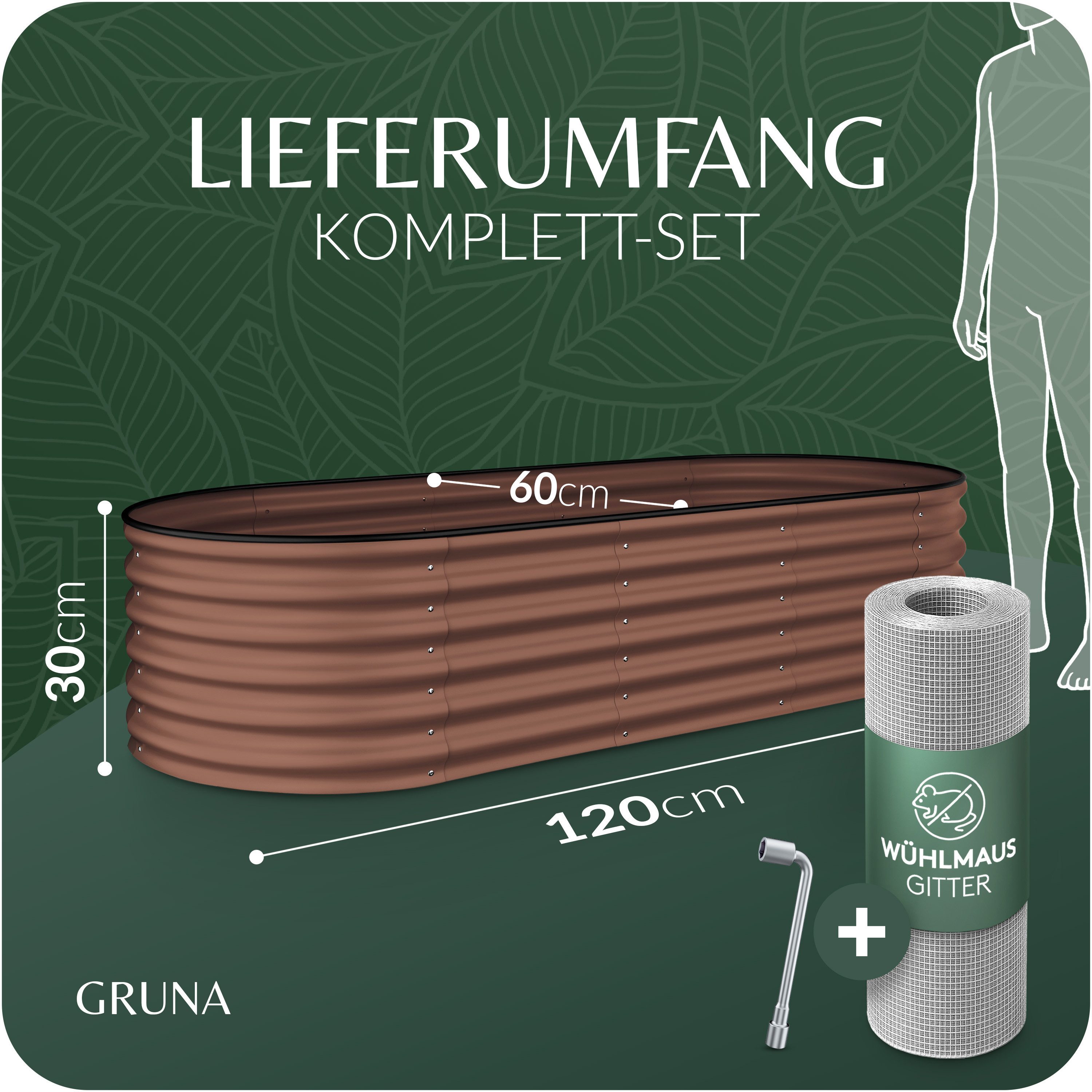GRUNA Hochbeet GRUNA - Hochbeet Metall I 6 in 1 Modular Hochbeete-Kit – Bild 2 von 5