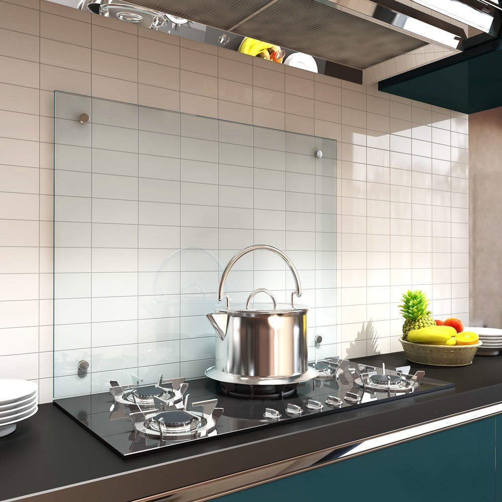 Küchenrückwand Spritzschutz Hartglas 6mm ESG Küchen 50-100CM 