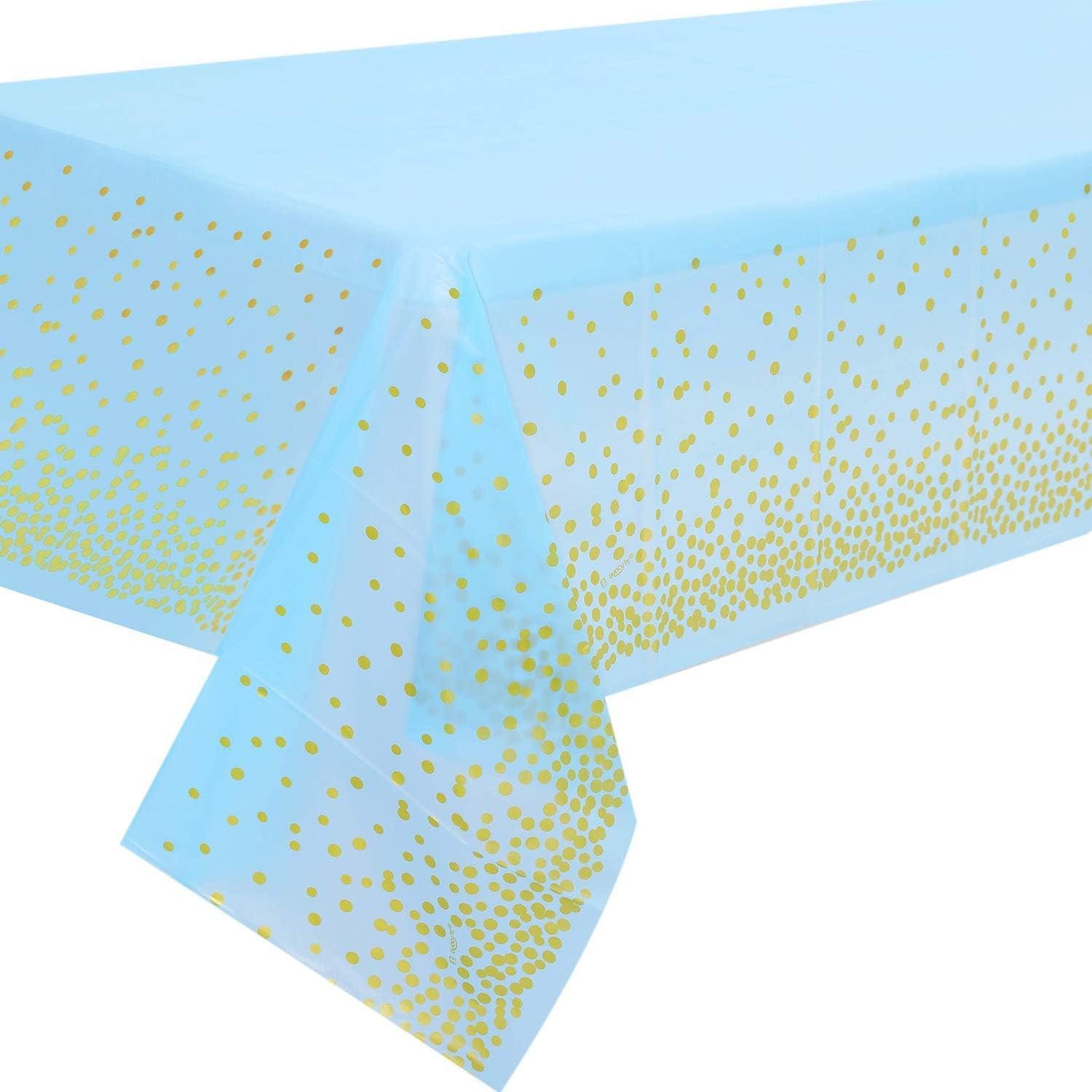 Tischdecke Party Tischdecke Blau Gold 137cm x 274cm 2 Stück Baby Shower