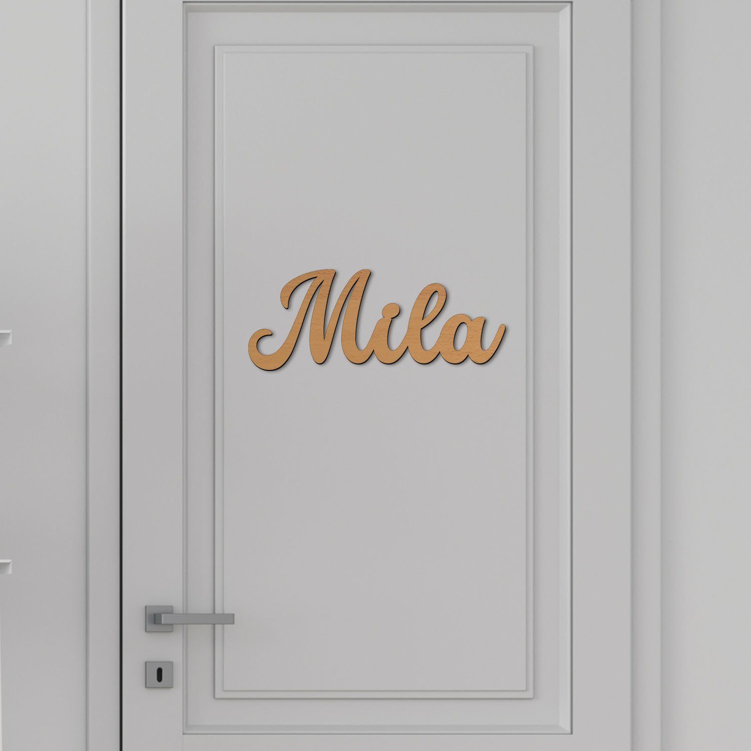 Namofactur Wanddekoobjekt Name Mila Holz Schild Buchstaben Namensschild I MDF Holz – Bild 3 von 5