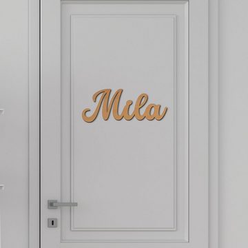 Namofactur Wanddekoobjekt Name Mila Holz Schild Buchstaben Namensschild I MDF Holz
