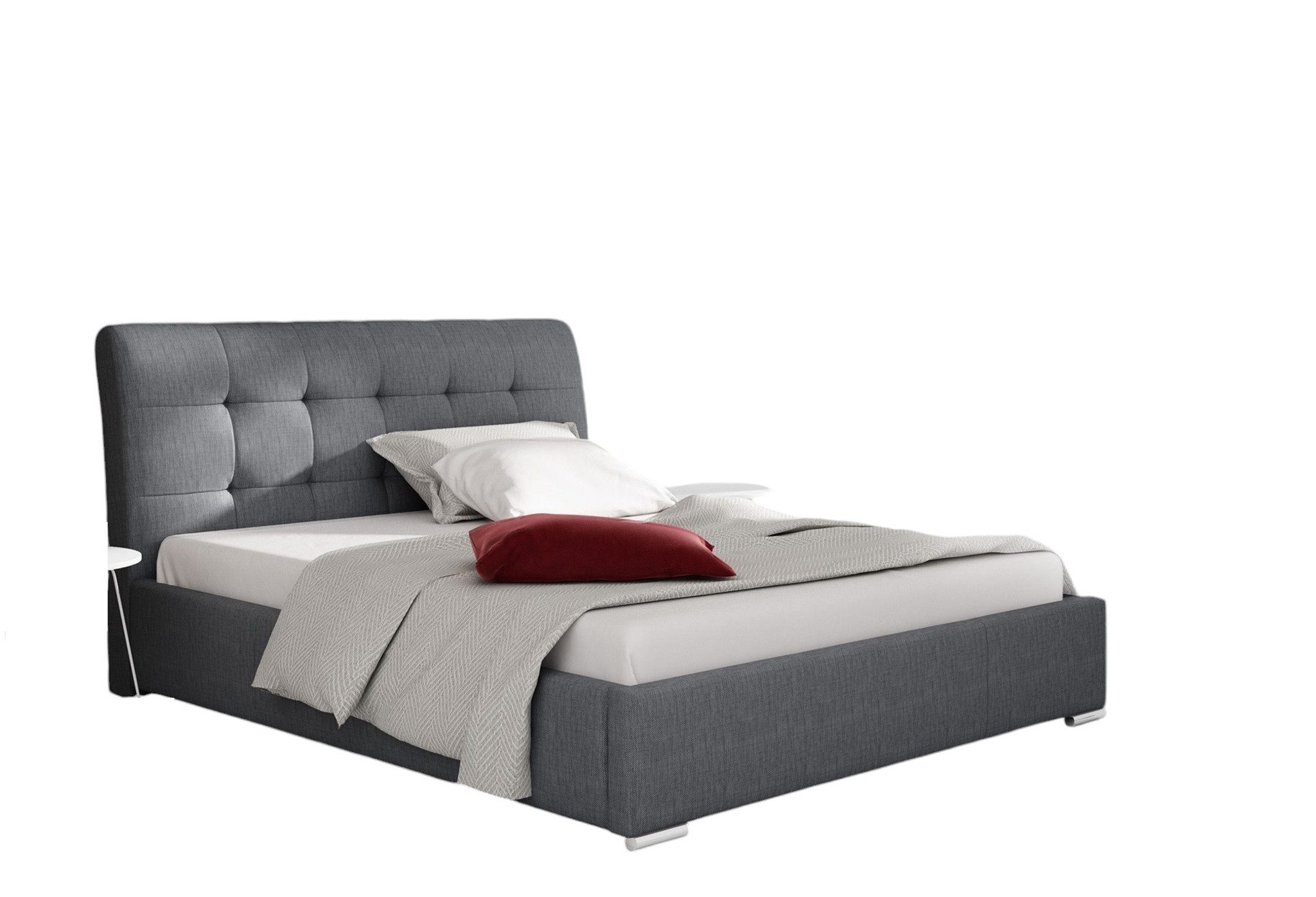 Fun Möbel Polsterbett Doppelbett MATTIS Komplettset Stoff INARI (inkl. Bettkasten und Lattenrost), inkl. 7 Zonen Taschenfederkernmatratze (17 cm)