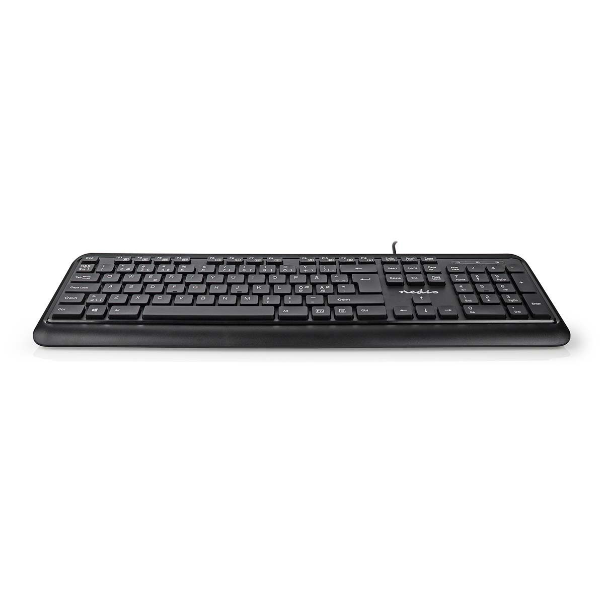Nedis KBMU200BKND Tastatur (USB-A, QWERTY, Multimedia-Tasten, für Büro und Zuhause)