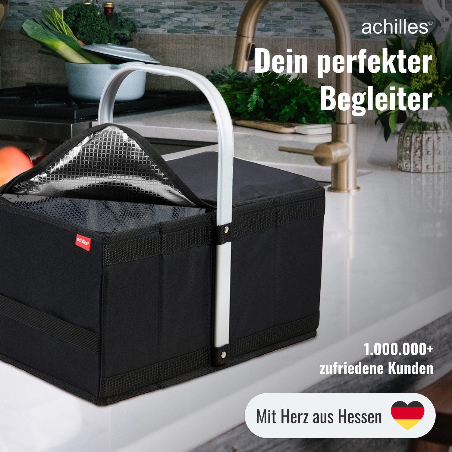 achilles Einkaufskorb Handle-Box Cool Einkaufs-Korb mit Kühl-Einsatz Picknick-Korb