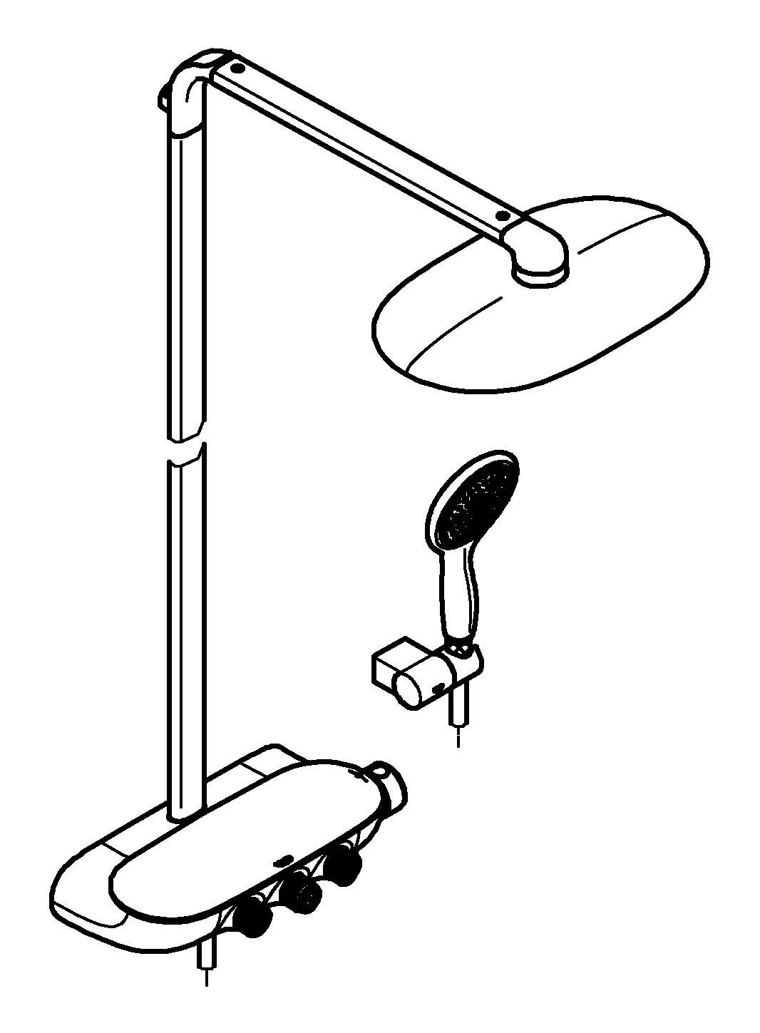 Grohe Duschsystem Rainshower System Smartcontrol, 2 Strahlart(en), Rainshower SmartControl Duo 360 m. Thermostatbatterie Ausladung 500