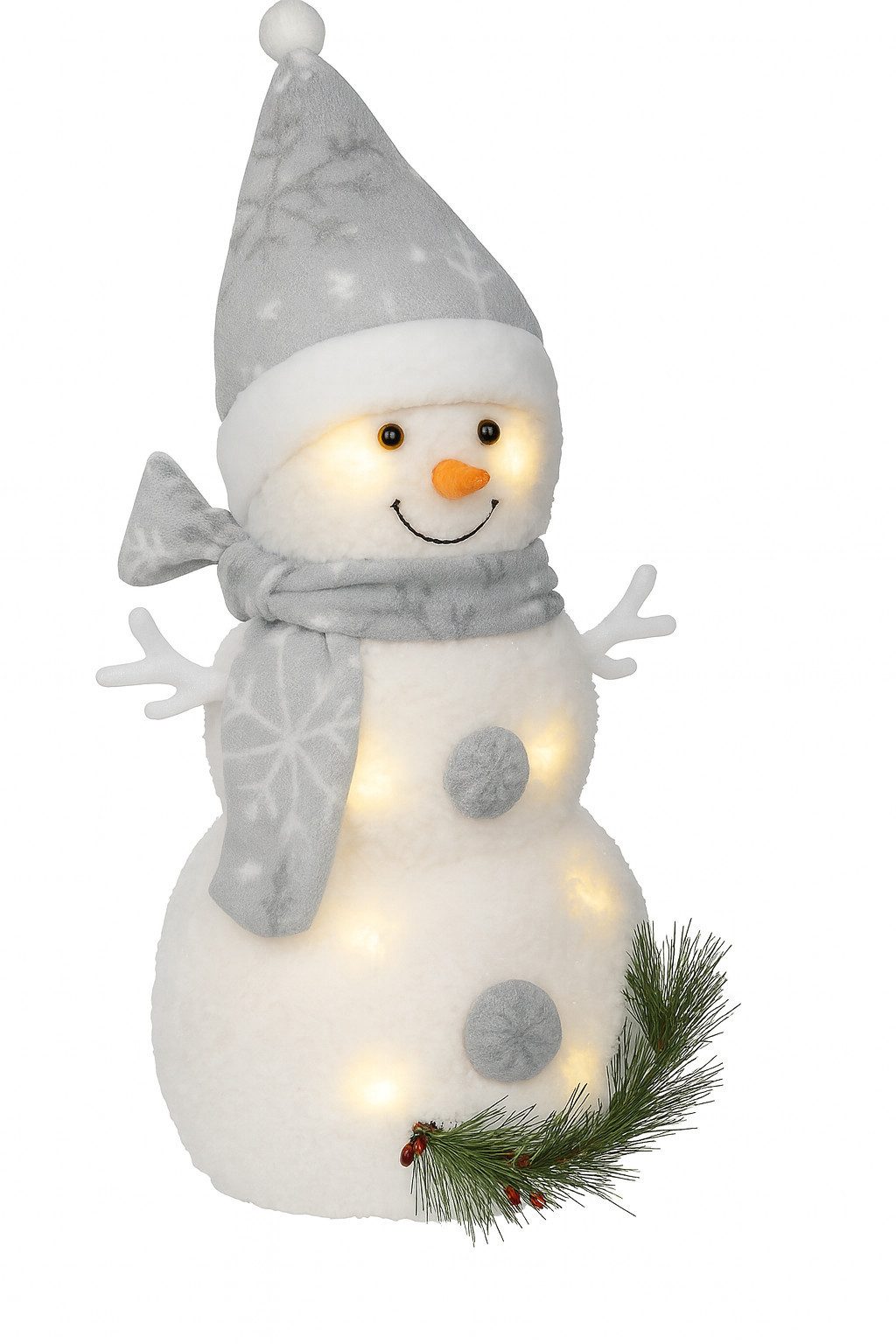 Bambelaa! Weihnachtsfigur Bambelaa! Dekorativer Schneemann beleuchtet mit 8 warmweißen LED