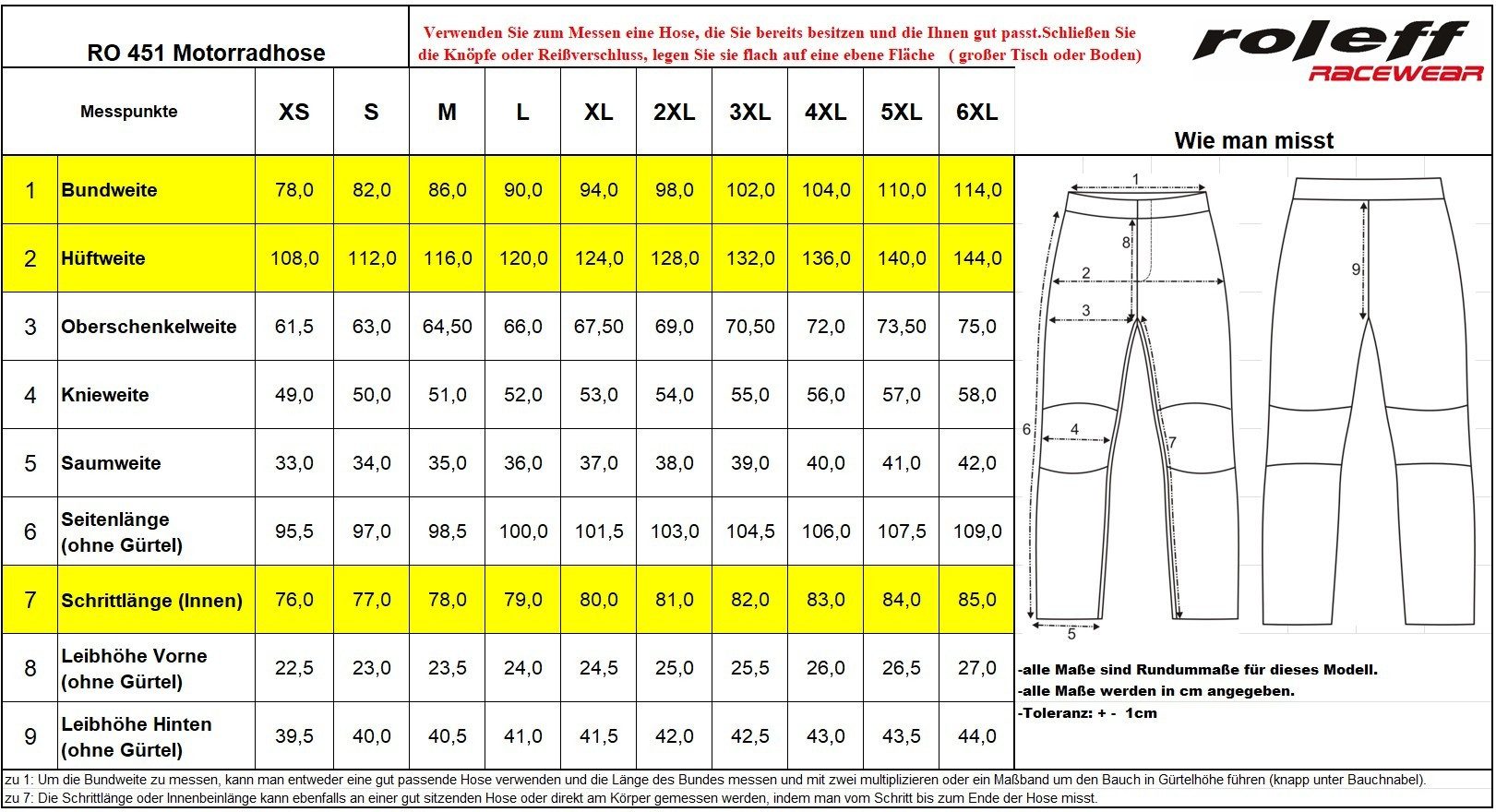 roleff Motorradhose RO451 - Wasserdicht, atmungsaktiv & mit Protektoren und Thermofutter auch in großen Größen – Bild 5 von 5