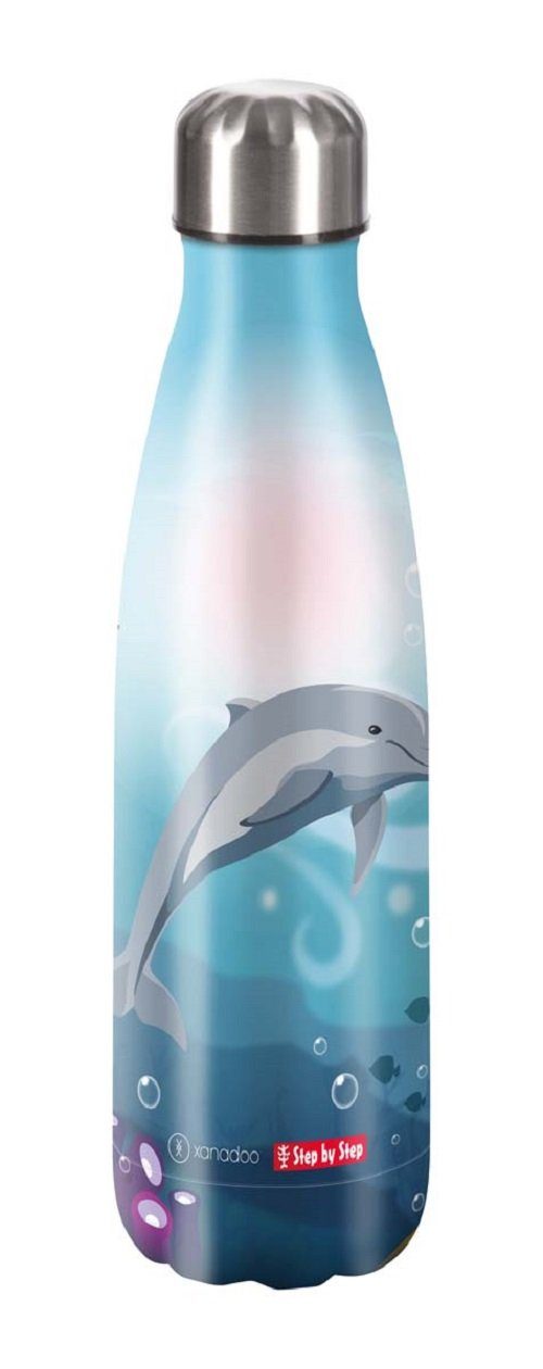 Step by Step Schulranzen Edelstahl Trinkflasche 0,5 l Dolphin Pippa (1 Stück), Isolier-Flasche, BPA-frei