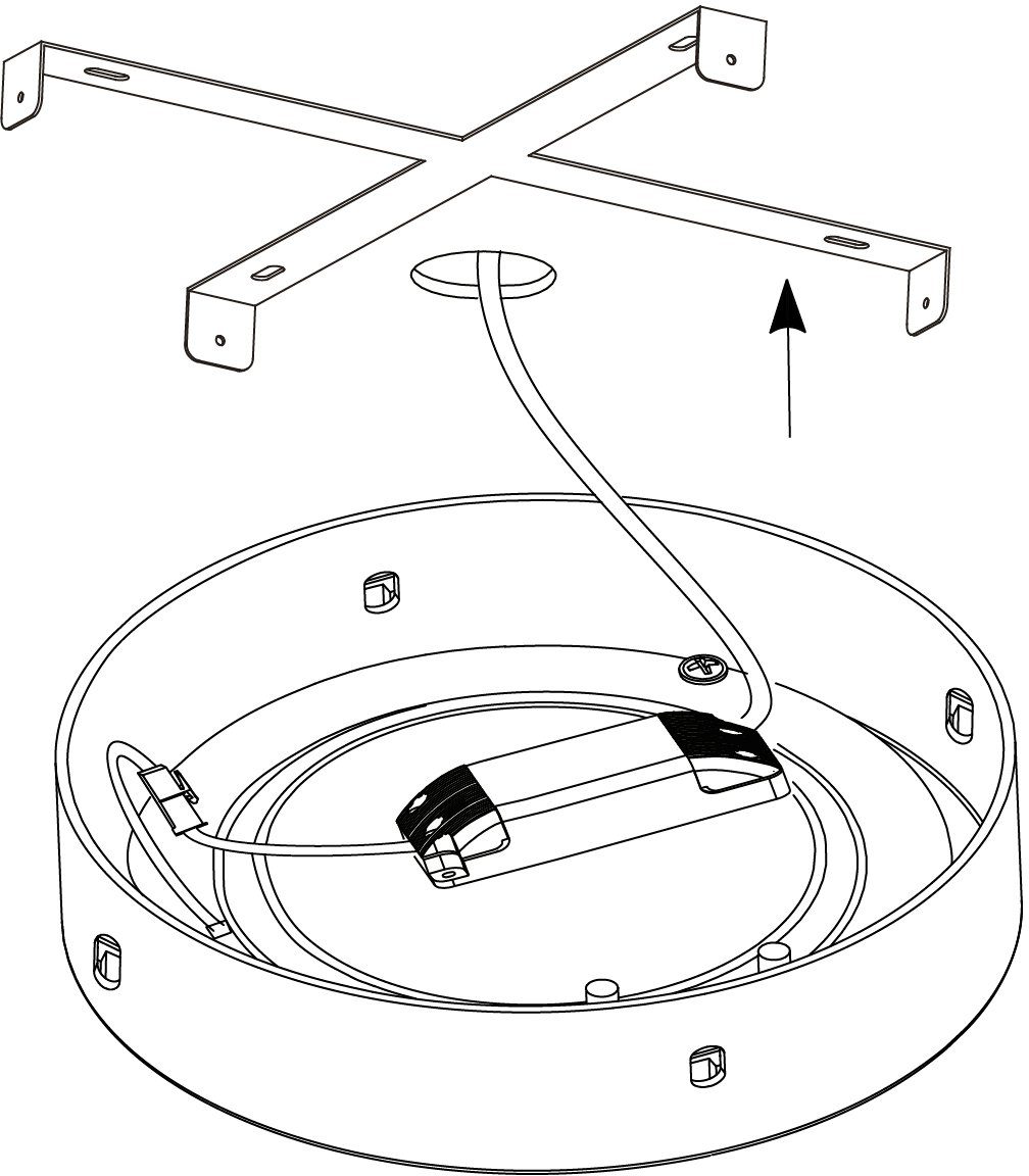 EGLO Aufbauleuchte FUEVA integriert, fest nur hoch, Durchm. cm 50 3 cm 1, Design, Warmweiß, schlankes LED