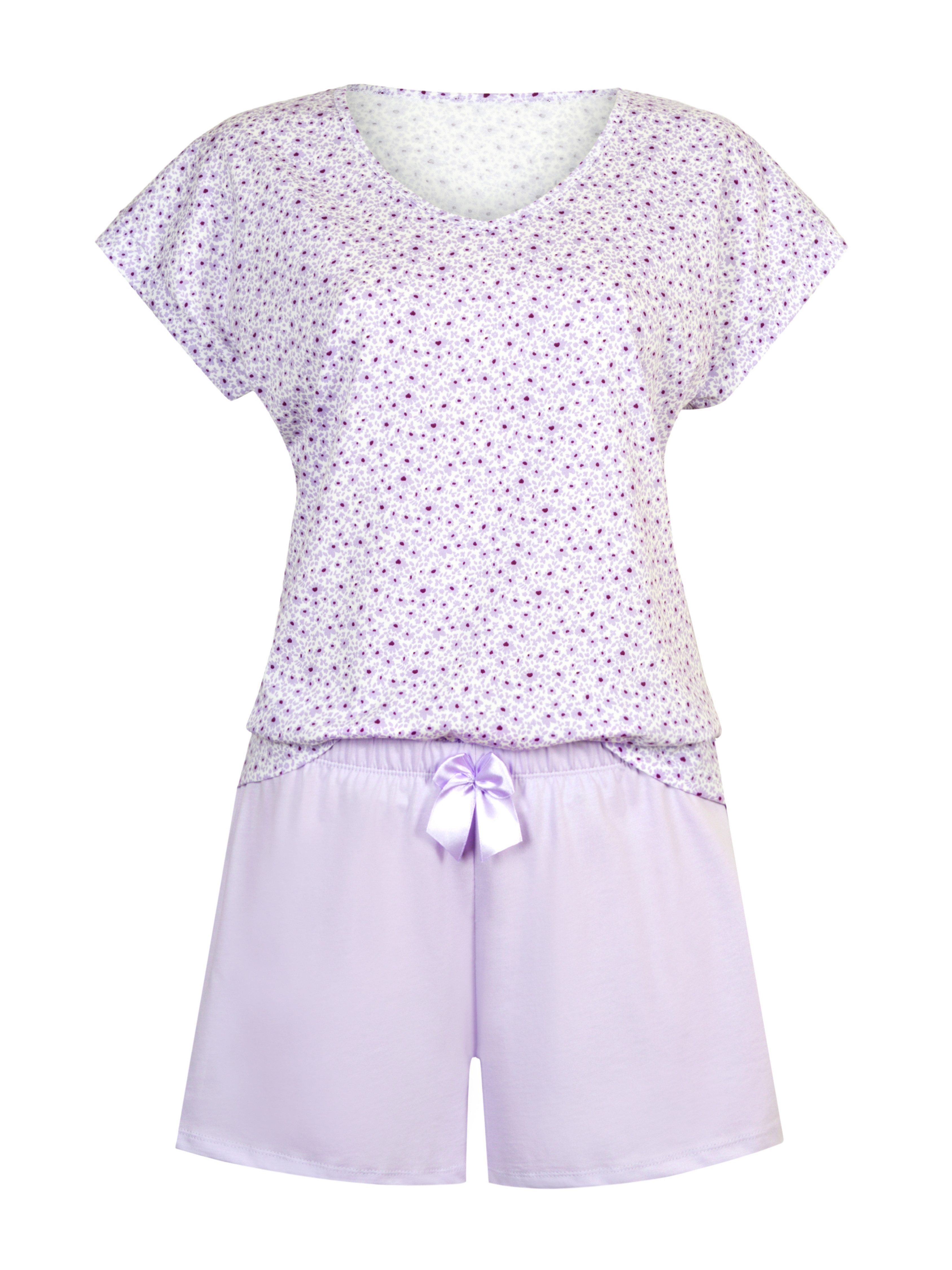 Donna Shorty mit Blumen-Druck (2 tlg) günstig online kaufen