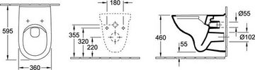 Villeroy & Boch WC-Komplettset V&B Wand-WC ViCare ti. 360x595mm spülran