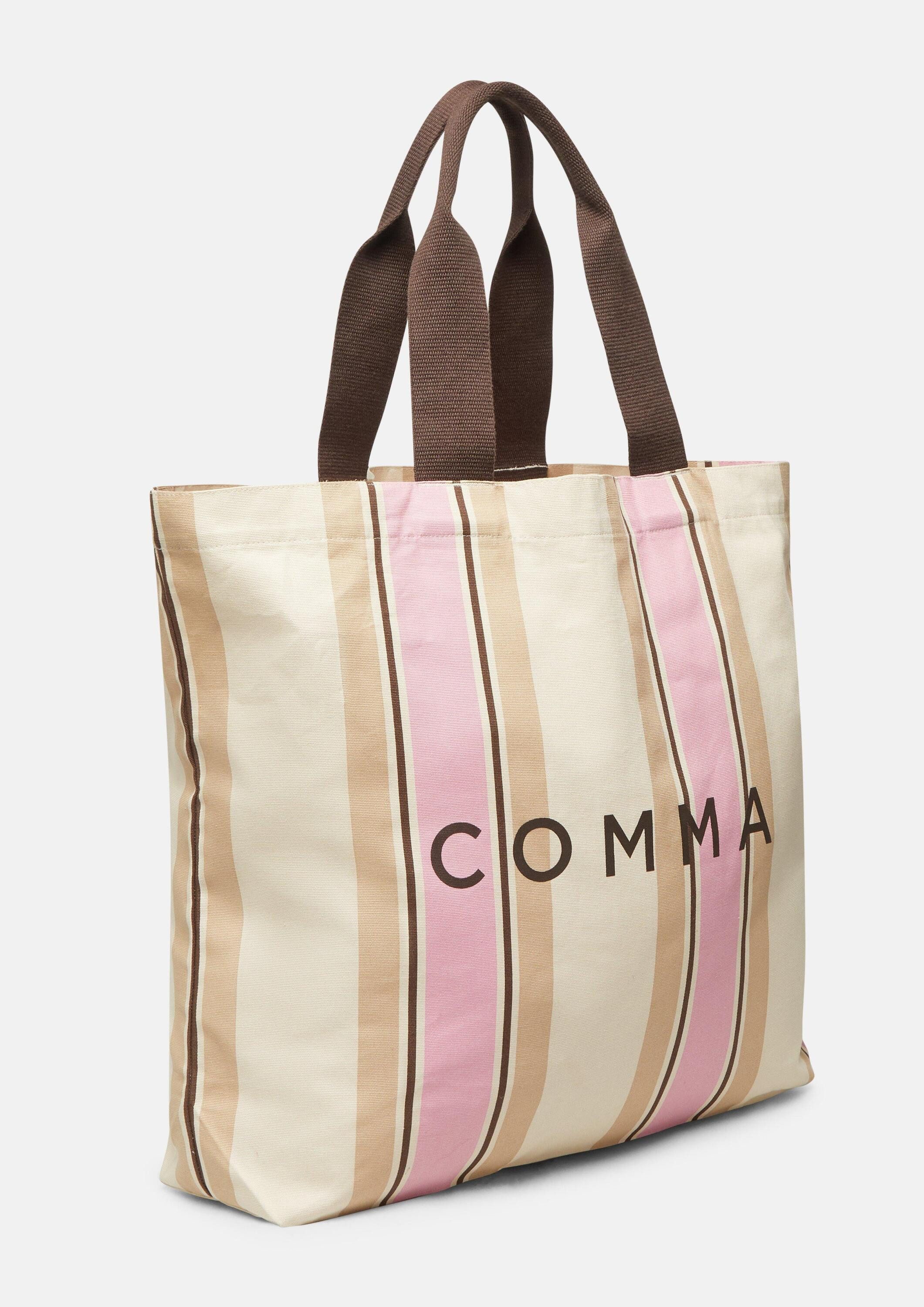 comma Shopper Tasche, Gestreifte Canvas-Bag