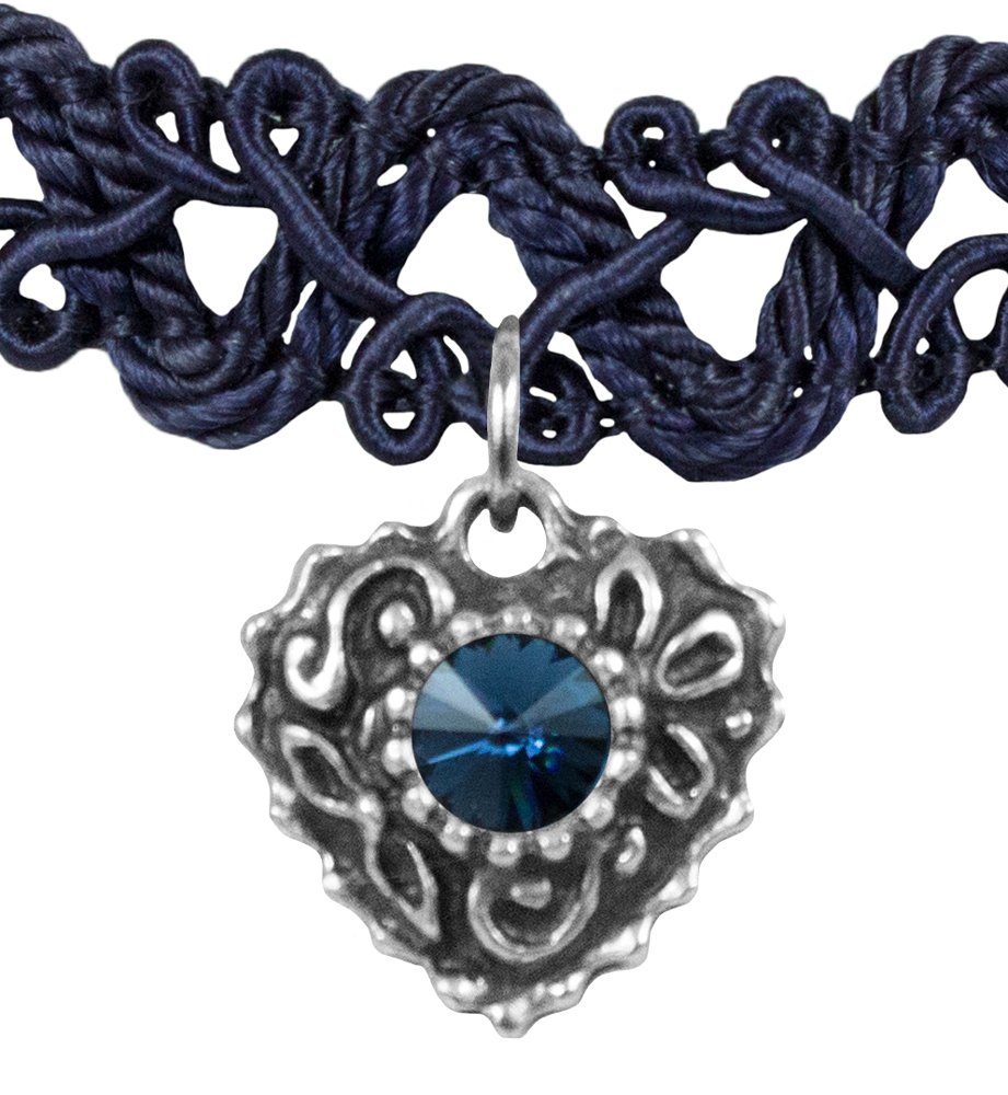 LUISIA® Collier Spitzen Kropfband "Malina" Herzanhänger günstig online kaufen