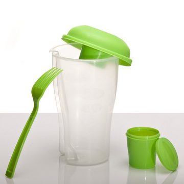 Goods+Gadgets Aufbewahrungsbecher Salat-to-go-Becher, (Salatcup mit Dressingbehälter), 2 go für unterwegs